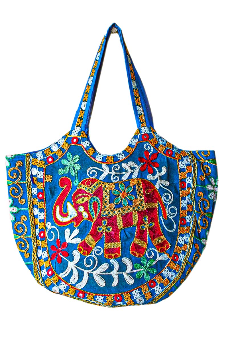 Eco-Friendly Reusable Grocery Tote Bag for Women - Vegan Banjara Embroidery Beach & Weekend Shopping Bag with Coin Purse | Perfect for Groceries, Travel, Beach Outings & Daily Use