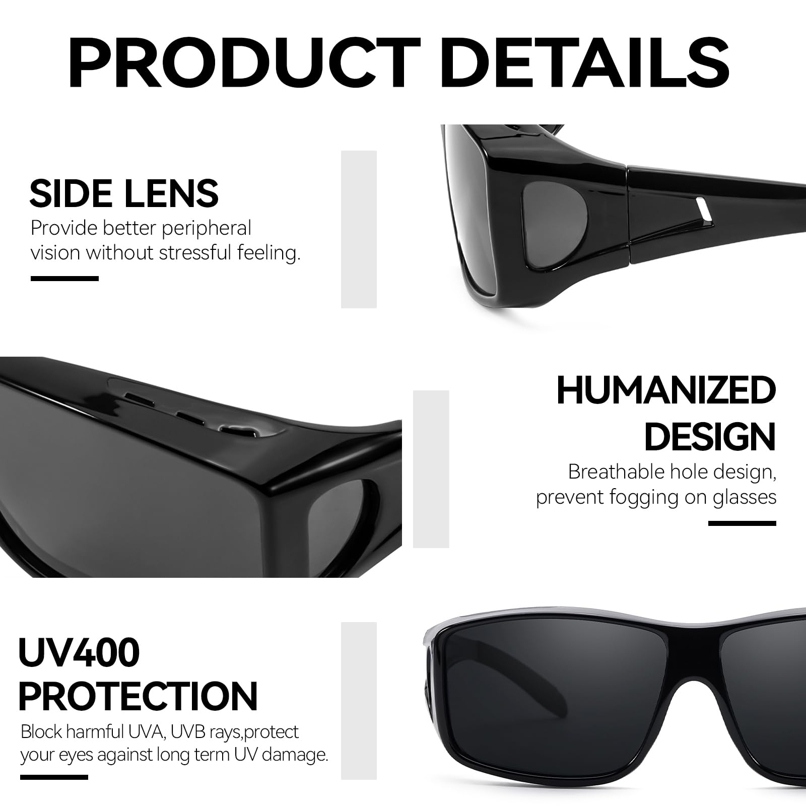 LVIOE Polarized Fit Over Sunglasses for Women & Men – UV400 Protection, Over Glasses Design – Perfect for Driving, Fishing & Outdoor Activities (LS0312)