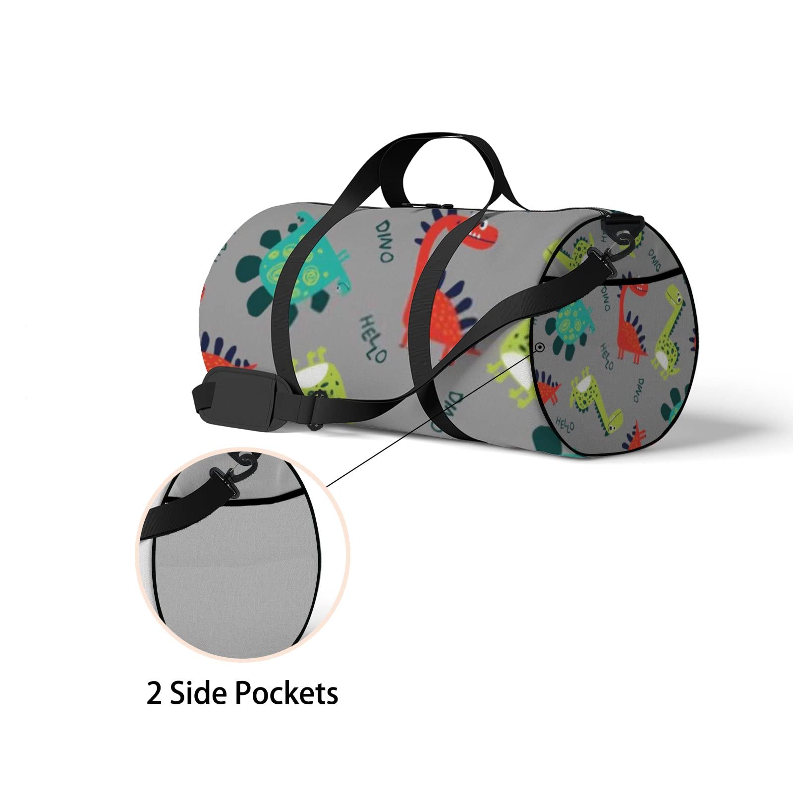 **Waterproof Dinosaur Sports Tote Bag with Shoulder Strap & Side Pockets - Gym, Travel & Storage Shoulder Bag for Men & Women - Perfect for Workouts, Beach Trips & Daily Commute**