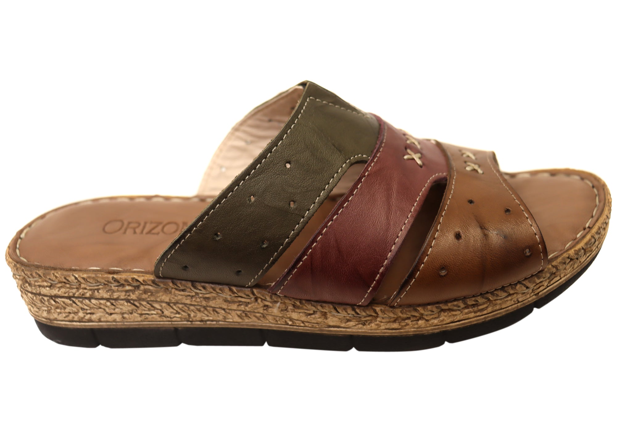 Orizonte Cottage Women's Comfortable European Leather Slides Sandals - Casual Summer Shoes for Beach, Pool & Home Wear