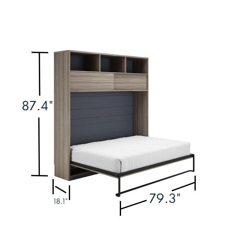 Space-Saving Double Full Size Murphy Wall Bed with Easy Fold-Down Mechanism - Perfect for Small Apartments, Guest Rooms & Home Offices