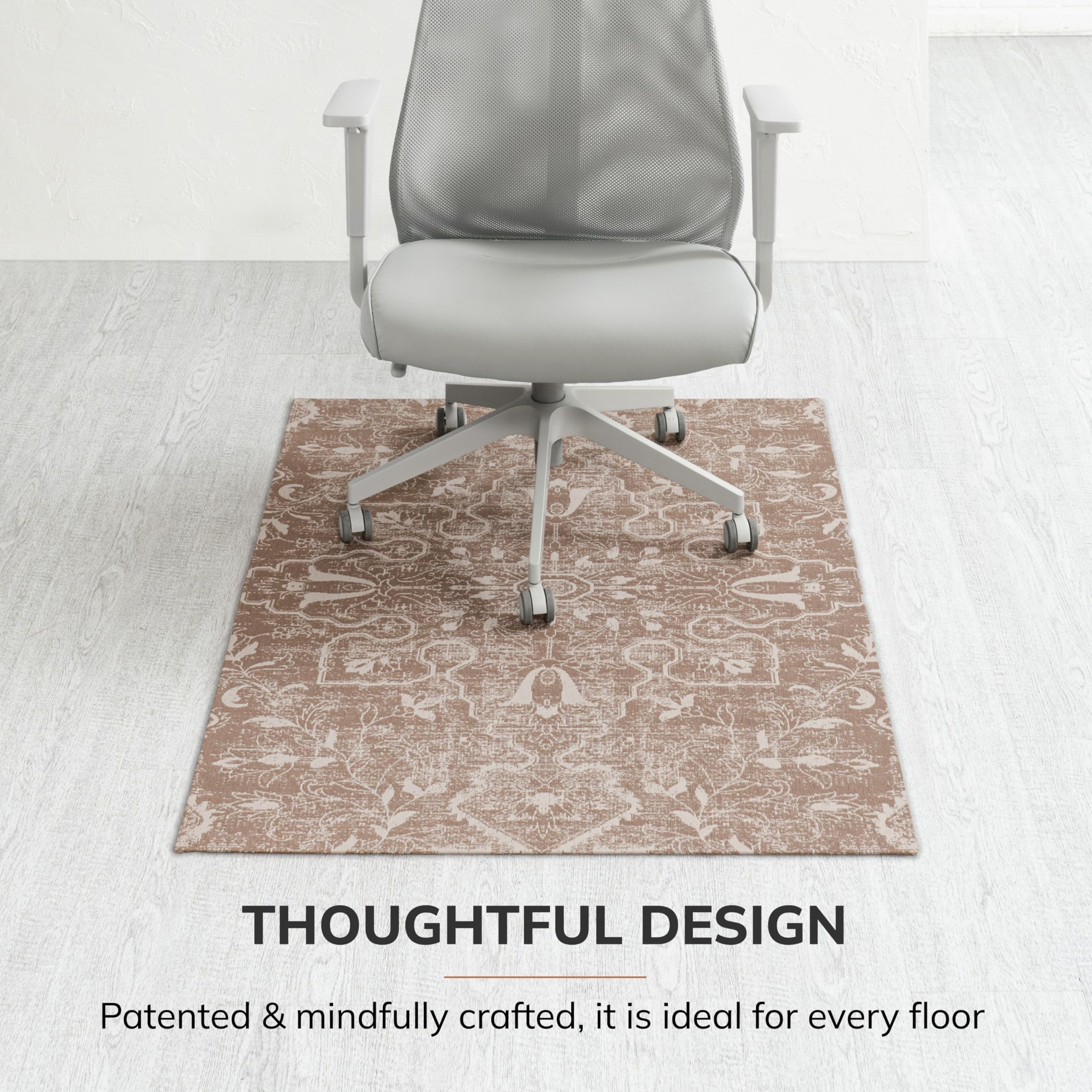 Premium Jacquard Woven Chair Mat with Anti-Slip Backing - 36