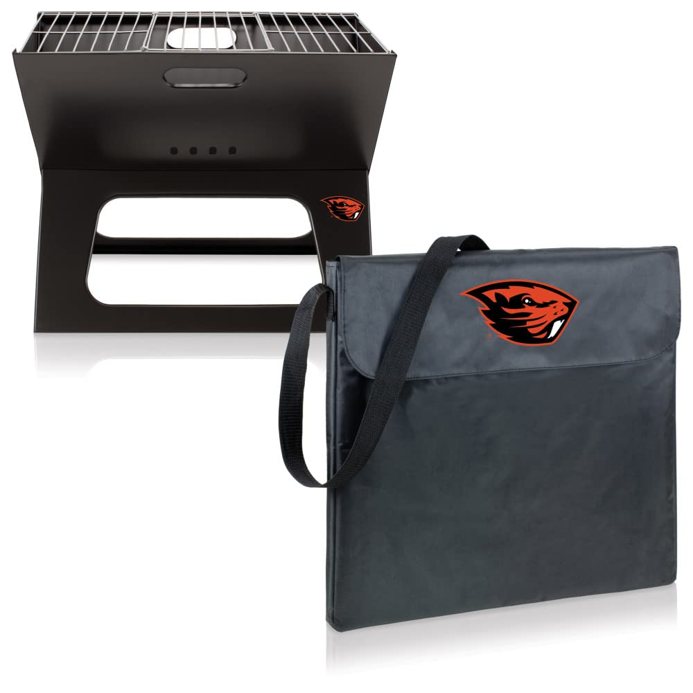 PICNIC TIME NCAA Oregon State Beavers X-Grill Portable Charcoal Grill for Camping, Tailgating, Backyard BBQ & Outdoor Cooking - Compact & Lightweight Design