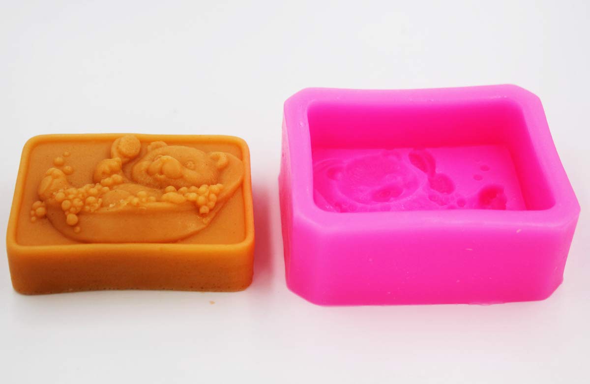 Premium Silicone Soap Mold - Cute Bear Shape for DIY Handmade Soap Making, Bath Bomb & Candle Crafts - Perfect for Home Spa, Gift Making & Bathroom Decor