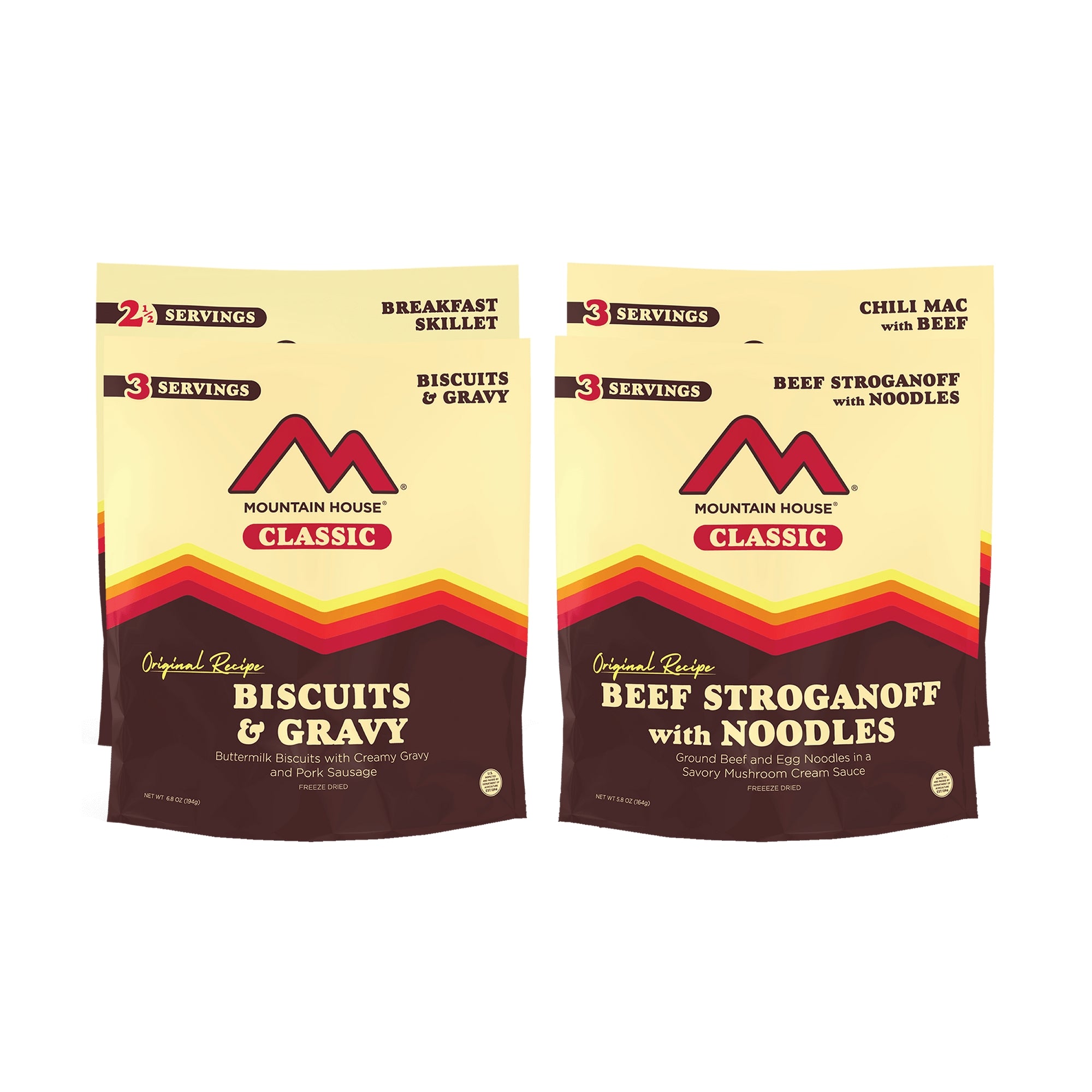 Mountain House Classic Freeze-Dried Food Kit - Emergency Survival Food, Camping & Backpacking Meals - Lightweight, Long Shelf Life for Outdoor Adventures & Disaster Preparedness