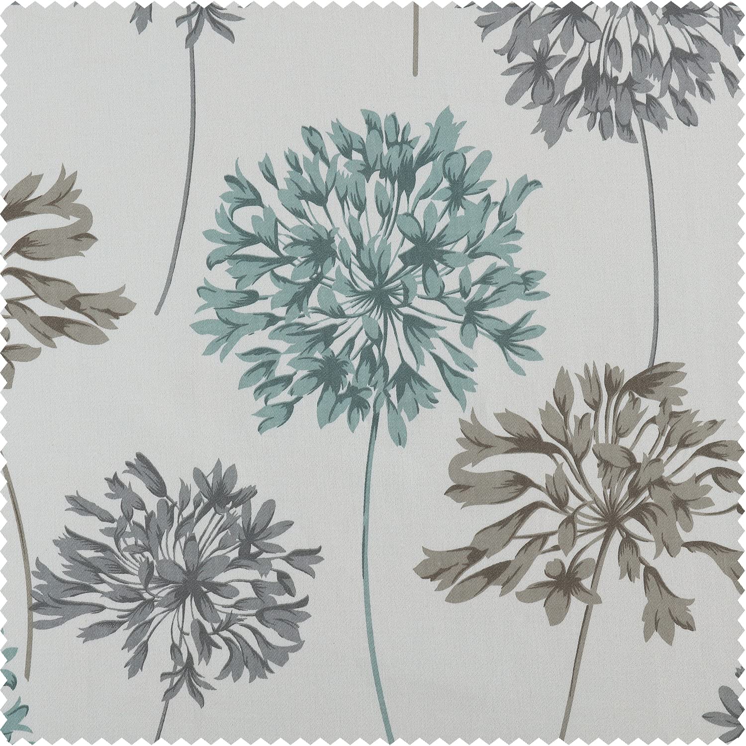 Premium Cotton Allium Printed Window Valance 50 x 19 Inches - Blue Gray Home Decor for Living Room & Bedroom | HPD Half Price Drapes PRTW-VLD05-19