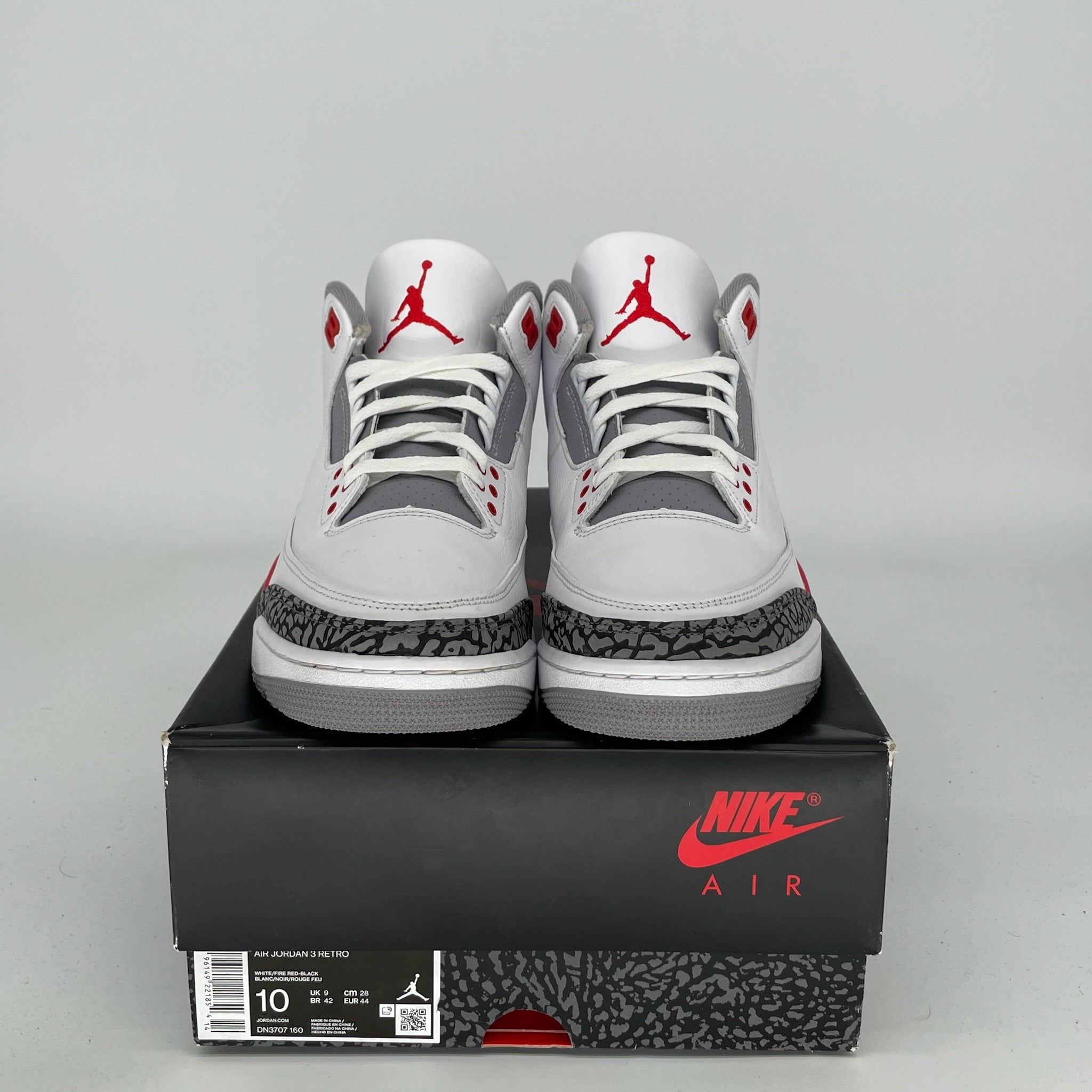 Original Air Jordan 3 Retro 'Fire Red' Men's Basketball Shoes - Size 10 (DN3707-160) | Authentic Sneakers for Sports, Streetwear & Casual Outfits