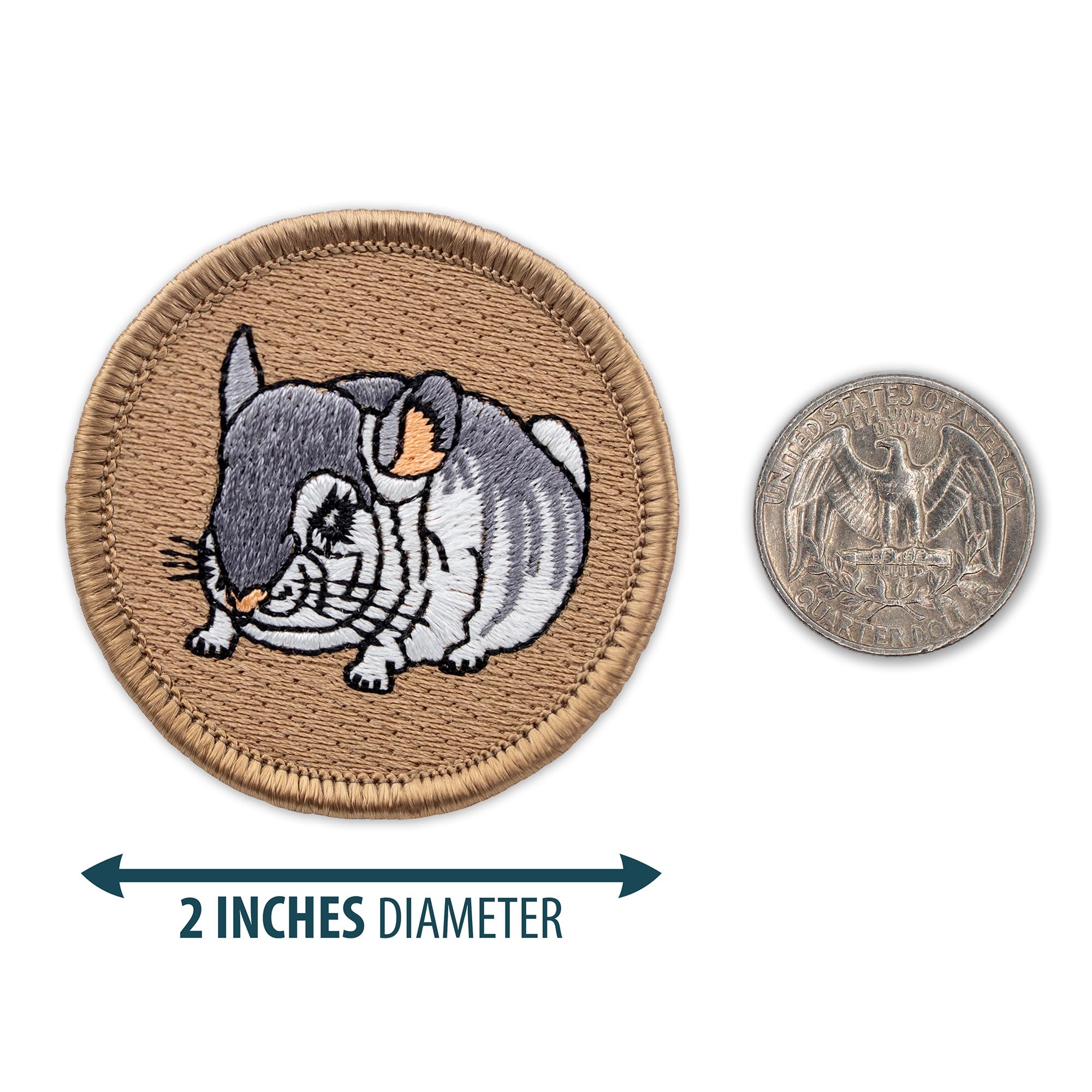 Chinchilla Patrol Patch - 2 Inch Round Embroidered Iron On Patch for Jackets, Hats & Backpacks - Fun Animal Emblem for Outdoor Enthusiasts & Pet Lovers