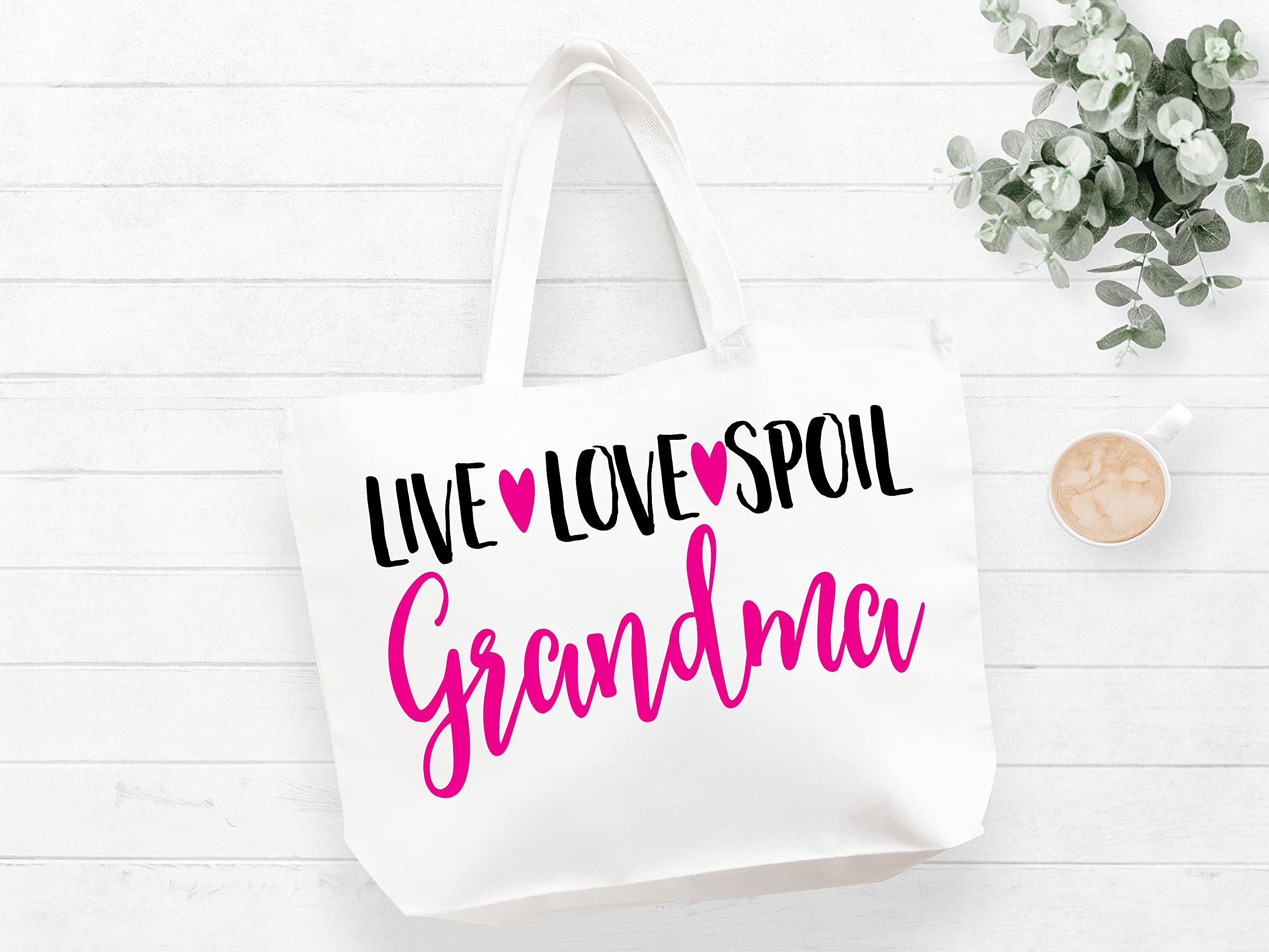 Grandma Tote Bag - Canvas Gift for Grandma, Travel & Book Bag