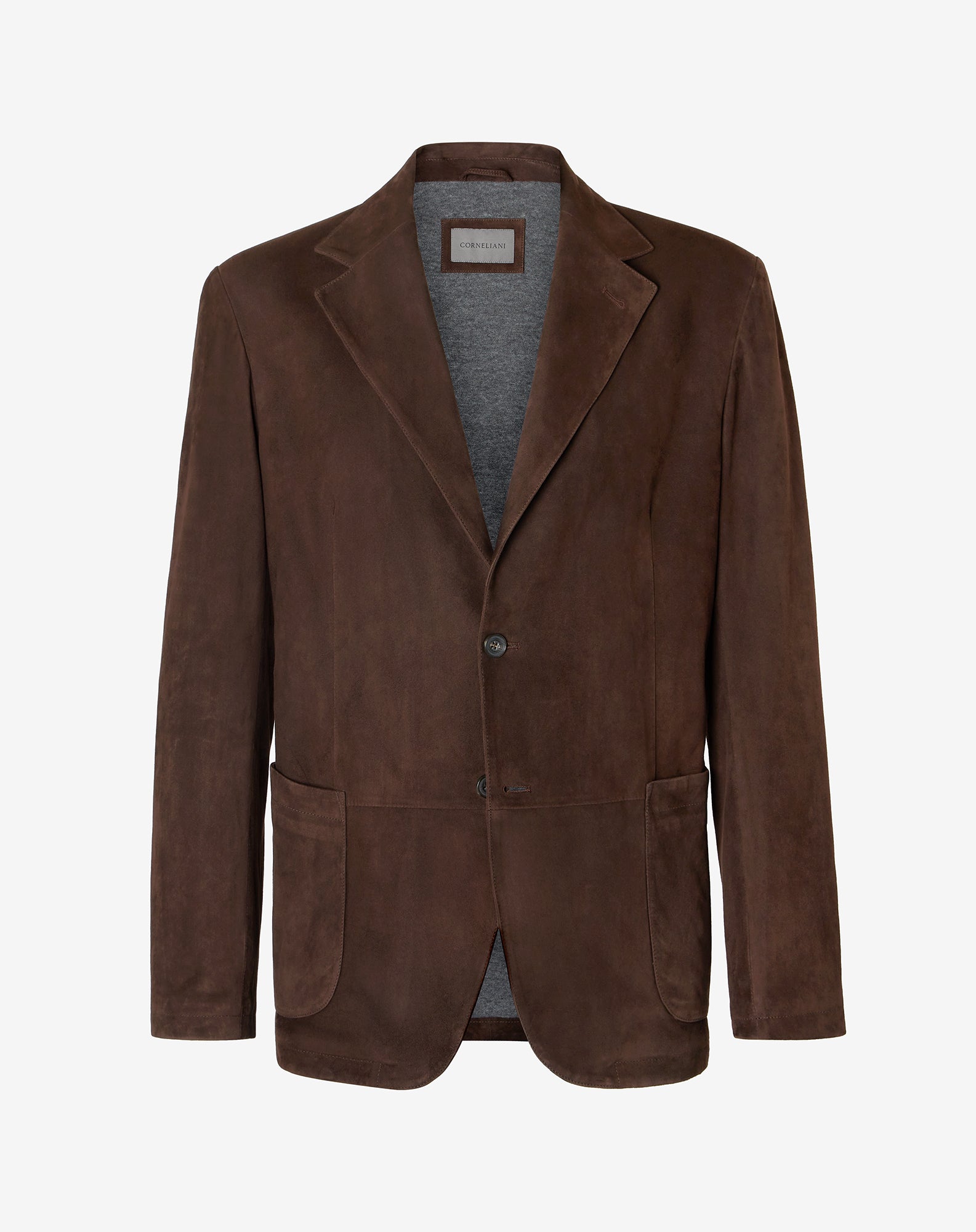 Premium CORNELIANI Men's Brown Lamb Suede Single-Breasted Blazer Jacket - Elegant Business Casual & Evening Wear for Professionals
