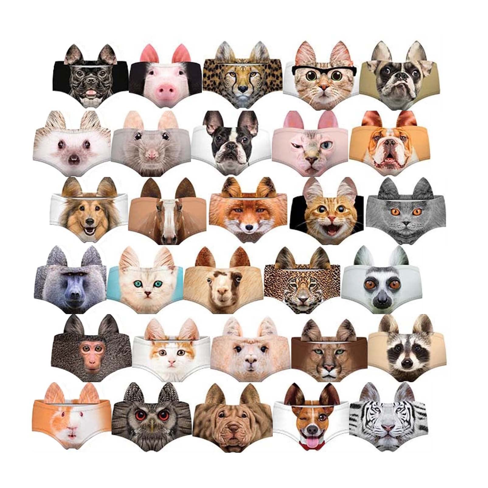 30-Piece 3D Animal Print Seamless Women's Low Waist Sexy Briefs Panties Set - Soft Comfort Underwear for Daily Wear, Lingerie Gift, and Intimate Moments