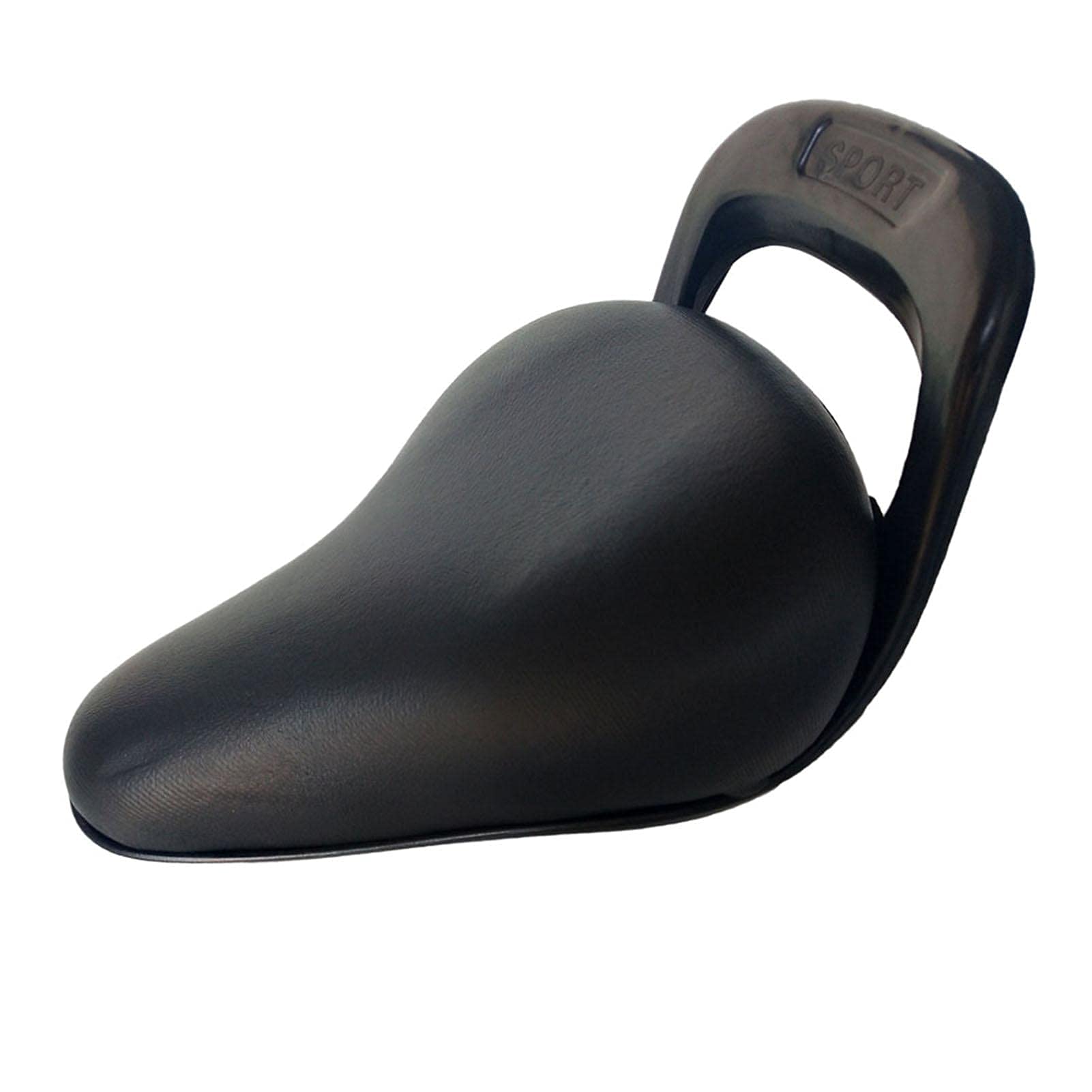 **Doukedge Kids Bike Seat Cushion - PU Leather Bicycle Saddle Replacement with Hand Grip, Comfortable Memory Foam Bike Seat for Boys, Girls, Women & Men - Perfect for Exercise Bikes, Mountain Bikes & Daily Commuting (Black)**