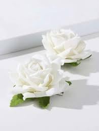 Elegant White Rose Hair Clips for Women - Pack of 2 | Perfect for Weddings, Parties & Everyday Style