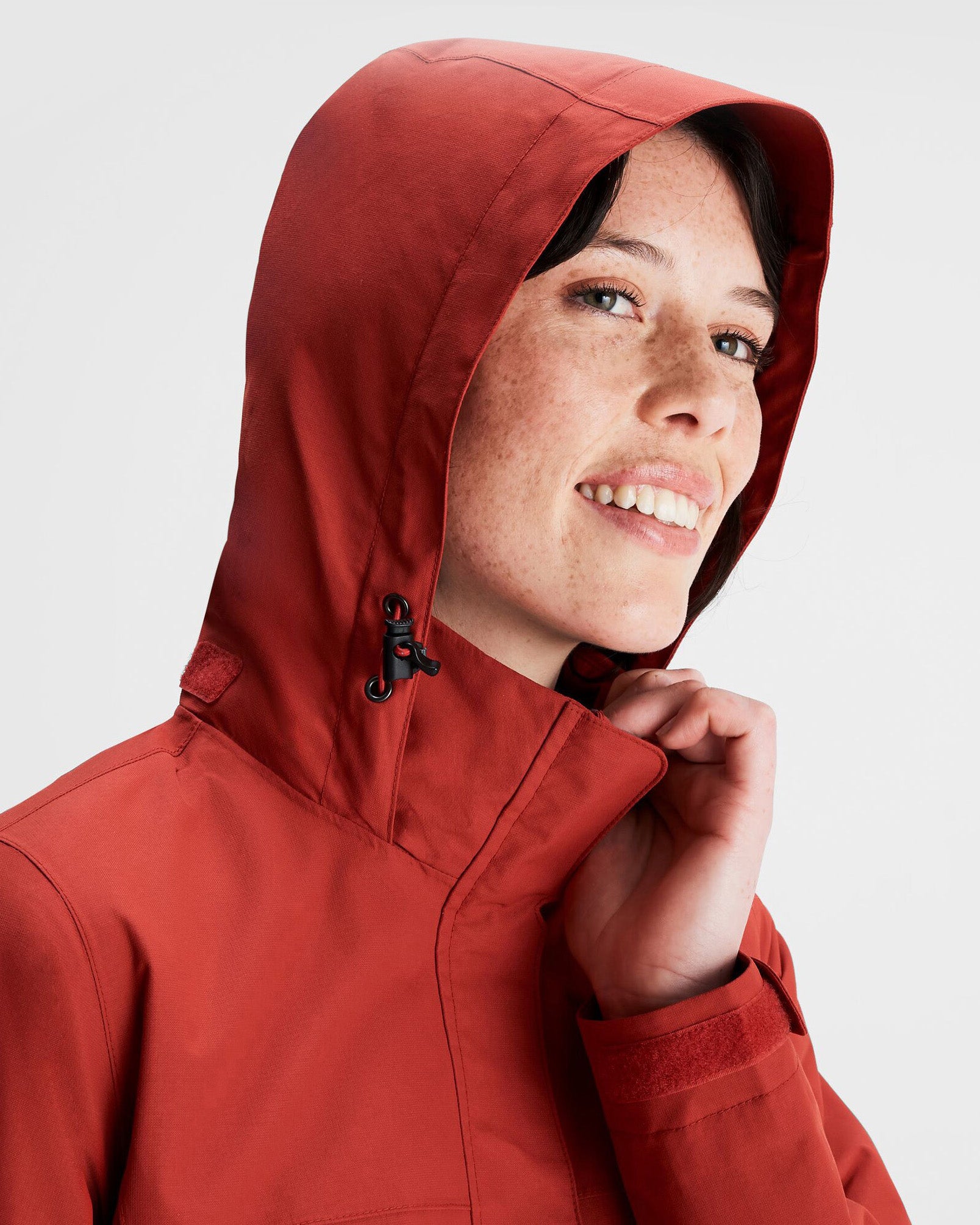 Women's Andulo 2-Layer Waterproof Rain Jacket with Hood - Spicy Chilli Pepper Red - Lightweight Windbreaker for Hiking, Commuting & Outdoor Activities