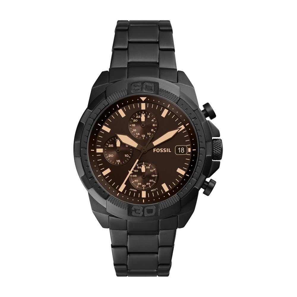 FOSSIL Bronson Men's Chronograph Watch - Leather or Stainless Steel Strap | Stylish Casual & Business Timepiece for Everyday Wear