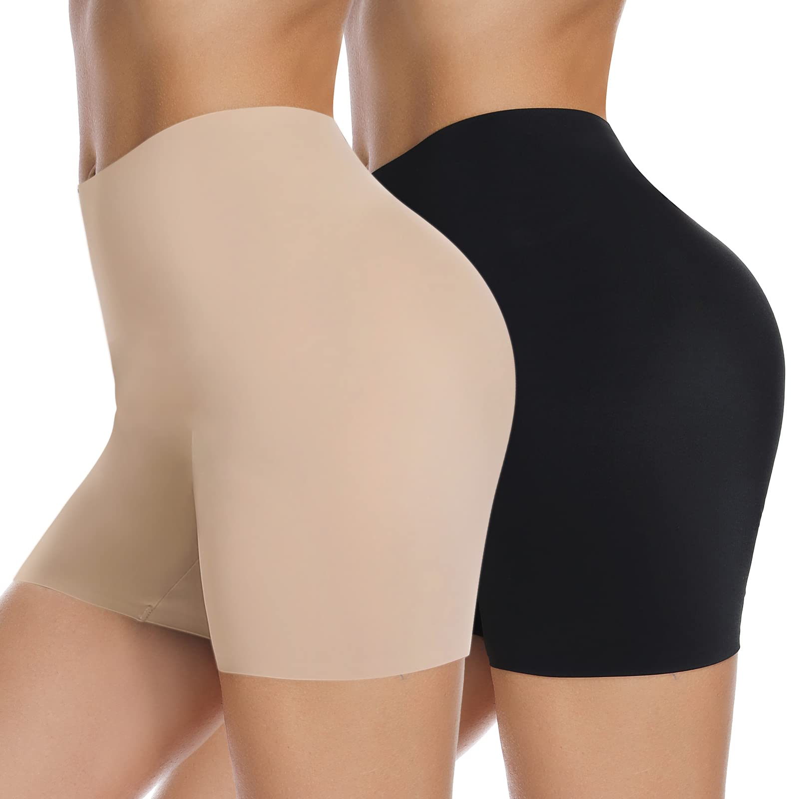 JOYSHAPER Women's Seamless Anti-Chafing Slip Shorts - Invisible Underwear for Dresses, Boyshort Panties - Perfect for Work, Travel & Summer Comfort