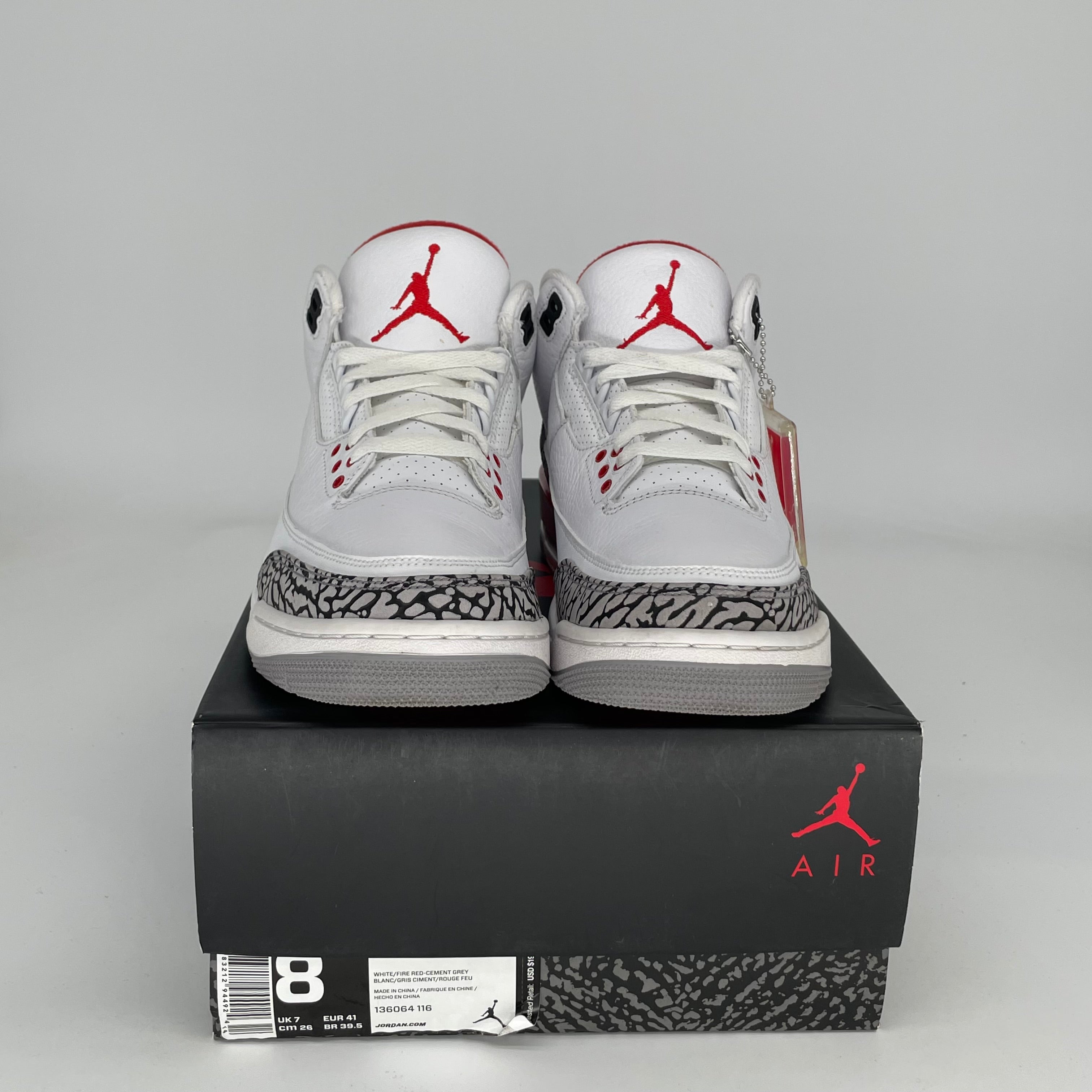 Original Air Jordan 3 Retro 'Hall of Fame' Sneakers - Men's Size 8 (Style Code: 136064-116) - Perfect for Basketball, Streetwear & Sneaker Collectors