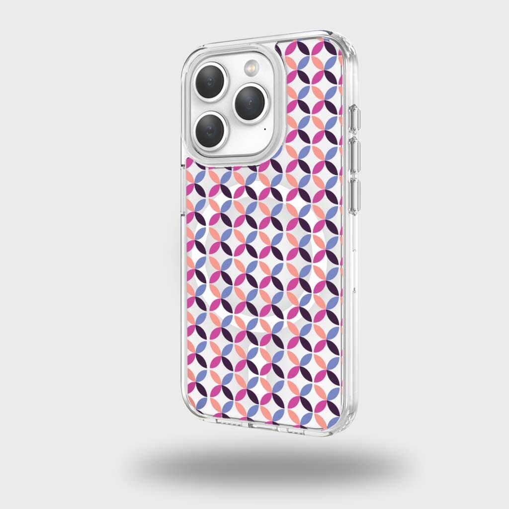 iPhone 15 Pro Clear Case with Pink Celestial Petal Design - Slim Protective Cover for Everyday Use, Work & Travel