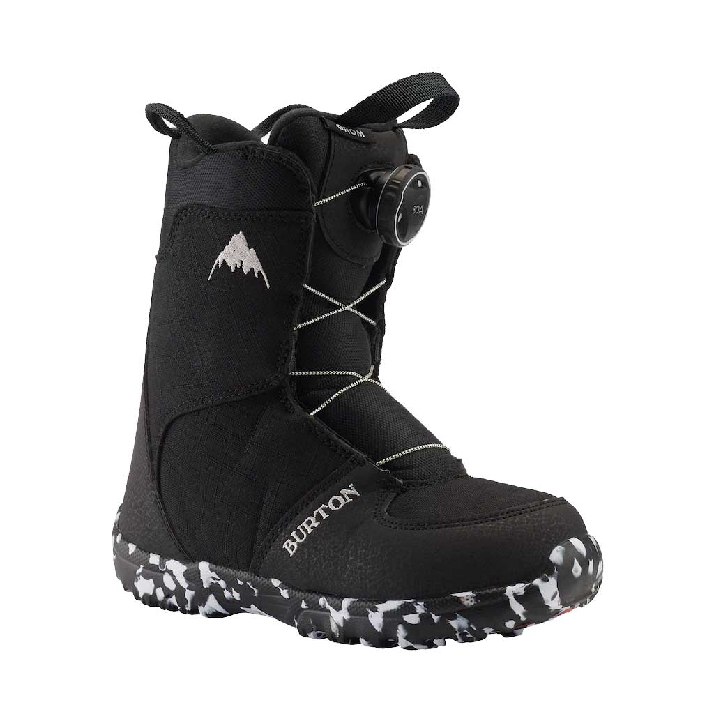 Burton 23/24 Kid's Grom Boa Snowboard Boots - Black - Comfortable & Adjustable Winter Boots for Kids | Perfect for Snowboarding & Outdoor Winter Activities