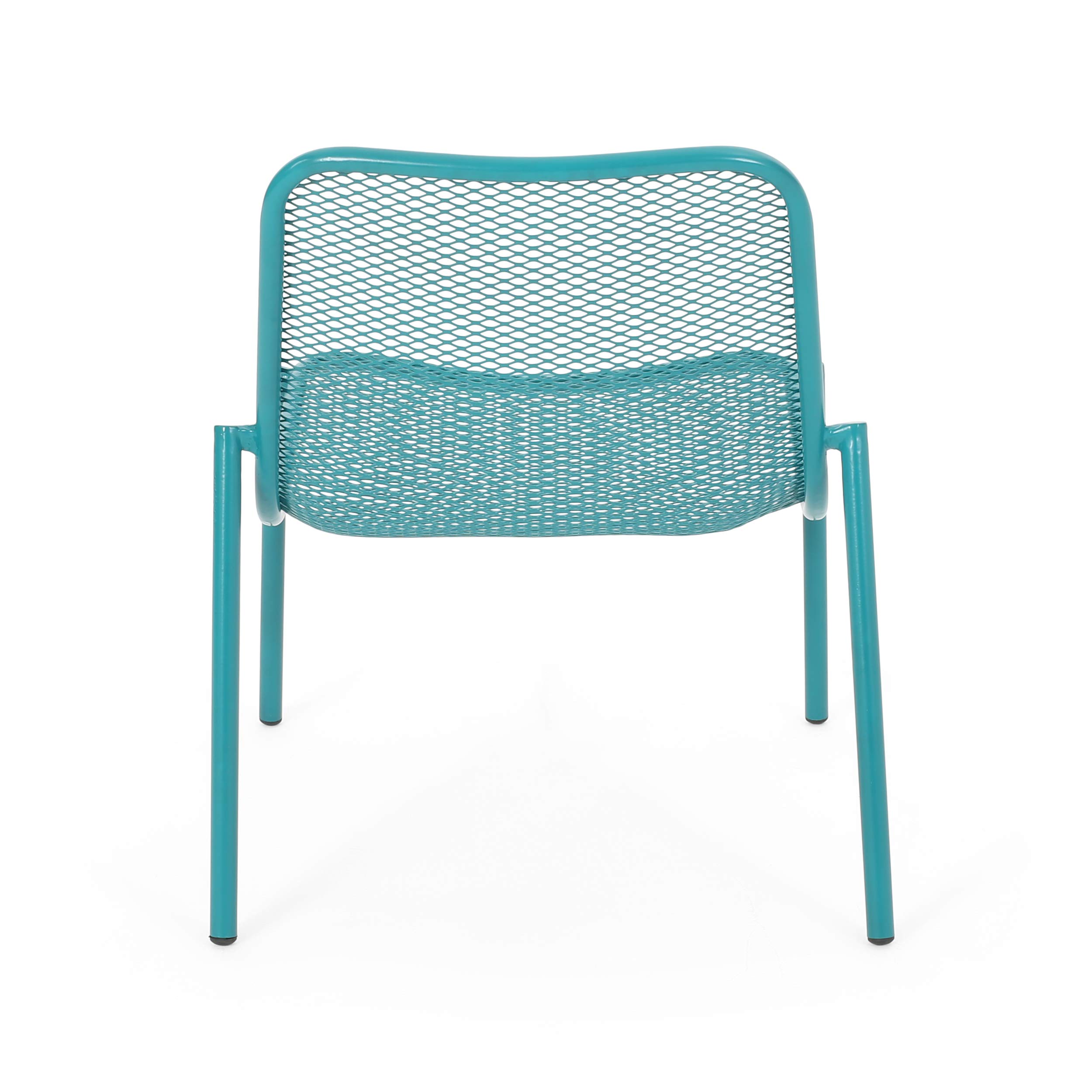 GDF Studio Modern Outdoor Dining Chairs Set of 2 - Waterproof Matte Teal Patio Furniture for Backyard, Garden & Poolside Dining