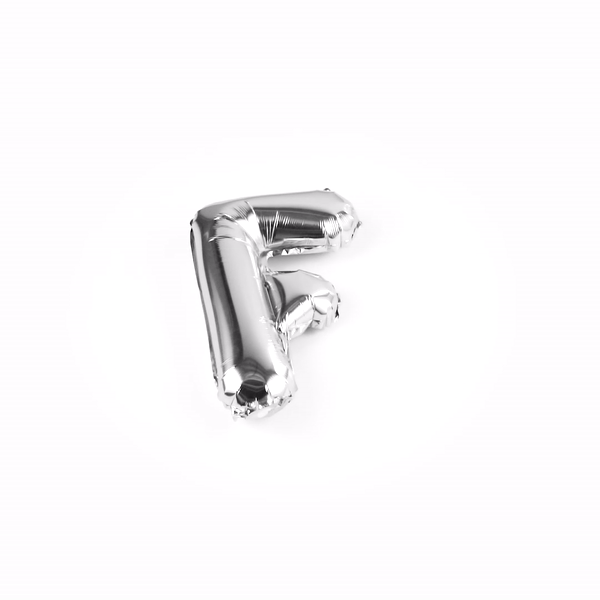 Balloonify Silver Mylar Letter F Balloon - 16 Inch Foil Alphabet Balloon for Birthday Party Decorations, Baby Showers & Graduation Celebrations (1 Count)