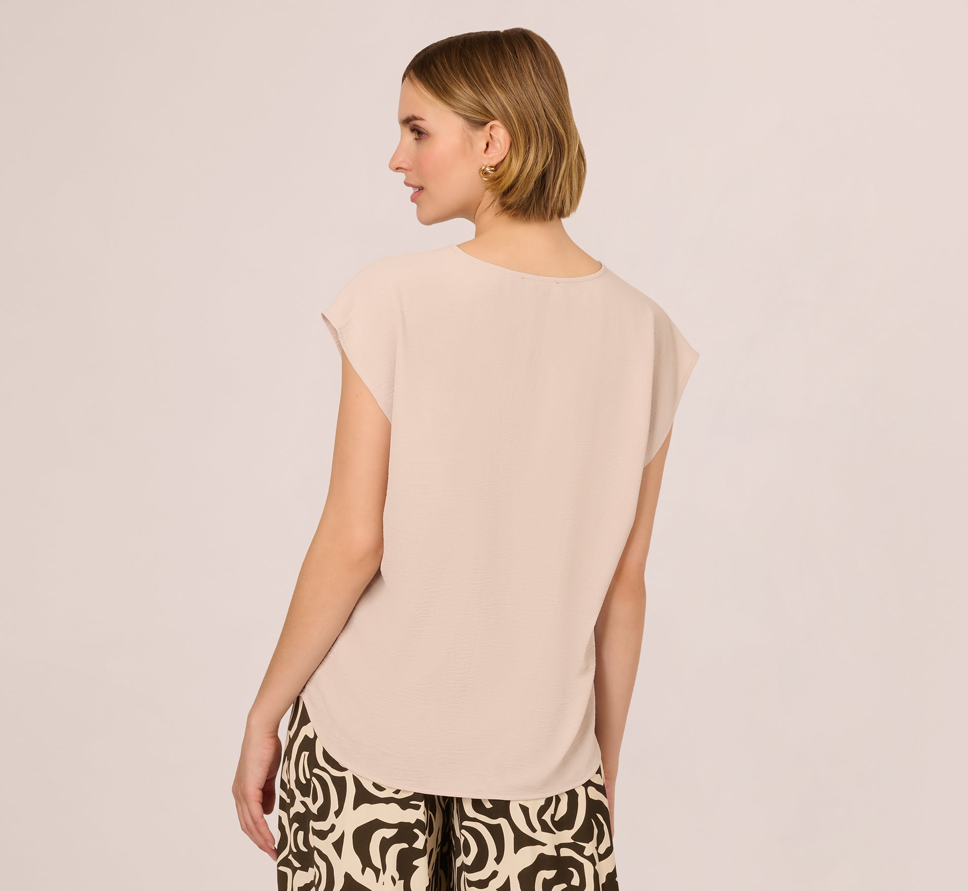 Elegant Sleeveless Embroidered V-Neck Blouse for Women - Summer Casual & Party Wear - Comfortable Pebble Textured Top for Date Night & Office Outfits