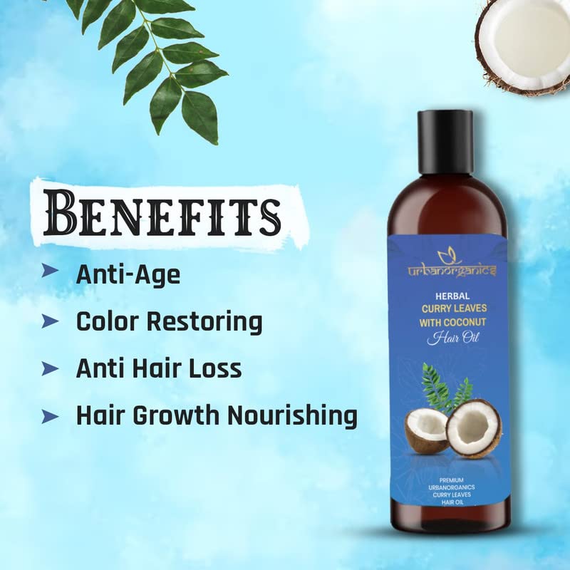 Ayurvedic Curry Leaves Coconut Hair Oil with Vitamin E - 100ml for All Hair Types | Natural Hair Growth Treatment for Dry, Damaged & Frizzy Hair | Daily Nourishment & Scalp Care