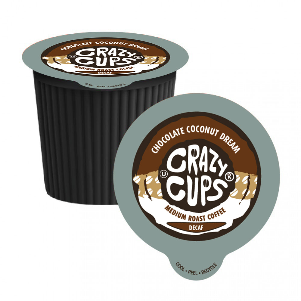 Decaf Chocolate Coconut Dream Single Serve Coffee Pods - 22 Count Pack | Rich & Creamy Flavor for Home, Office & Travel | Compatible with Keurig Brewers