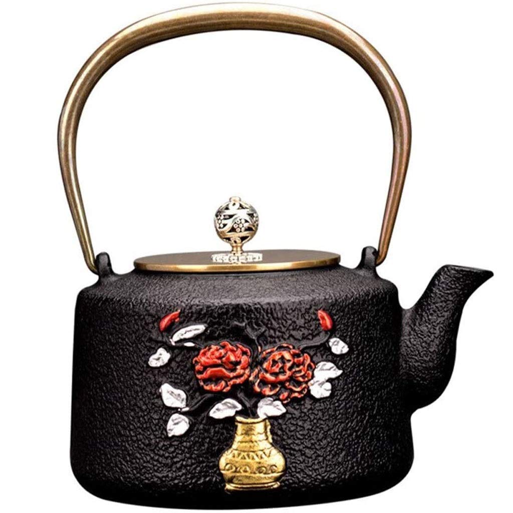Premium Cast Iron Teapot with Copper Lid - Japanese Style Uncoated Water Kettle for Tea Brewing | Perfect for Home, Office & Traditional Tea Ceremonies