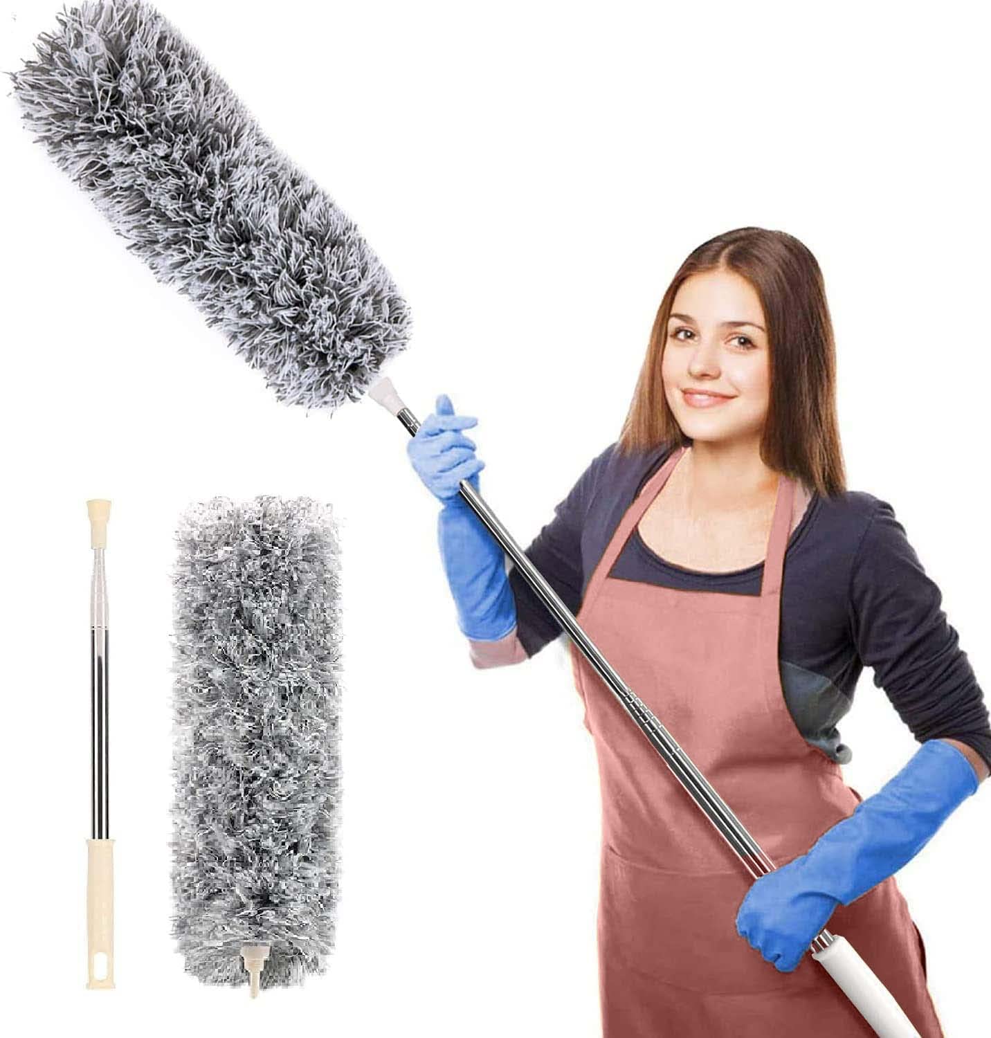 Premium Microfiber Floor Mop with Telescopic Handle - Wet & Dry Dual-Use Cleaning Mop for Hardwood, Tile & Laminate Floors - Easy Home & Office Cleaning Solution (1-Pack) | Ideal for Daily Floor Maintenance, Spill Cleanup & Deep Cleaning
