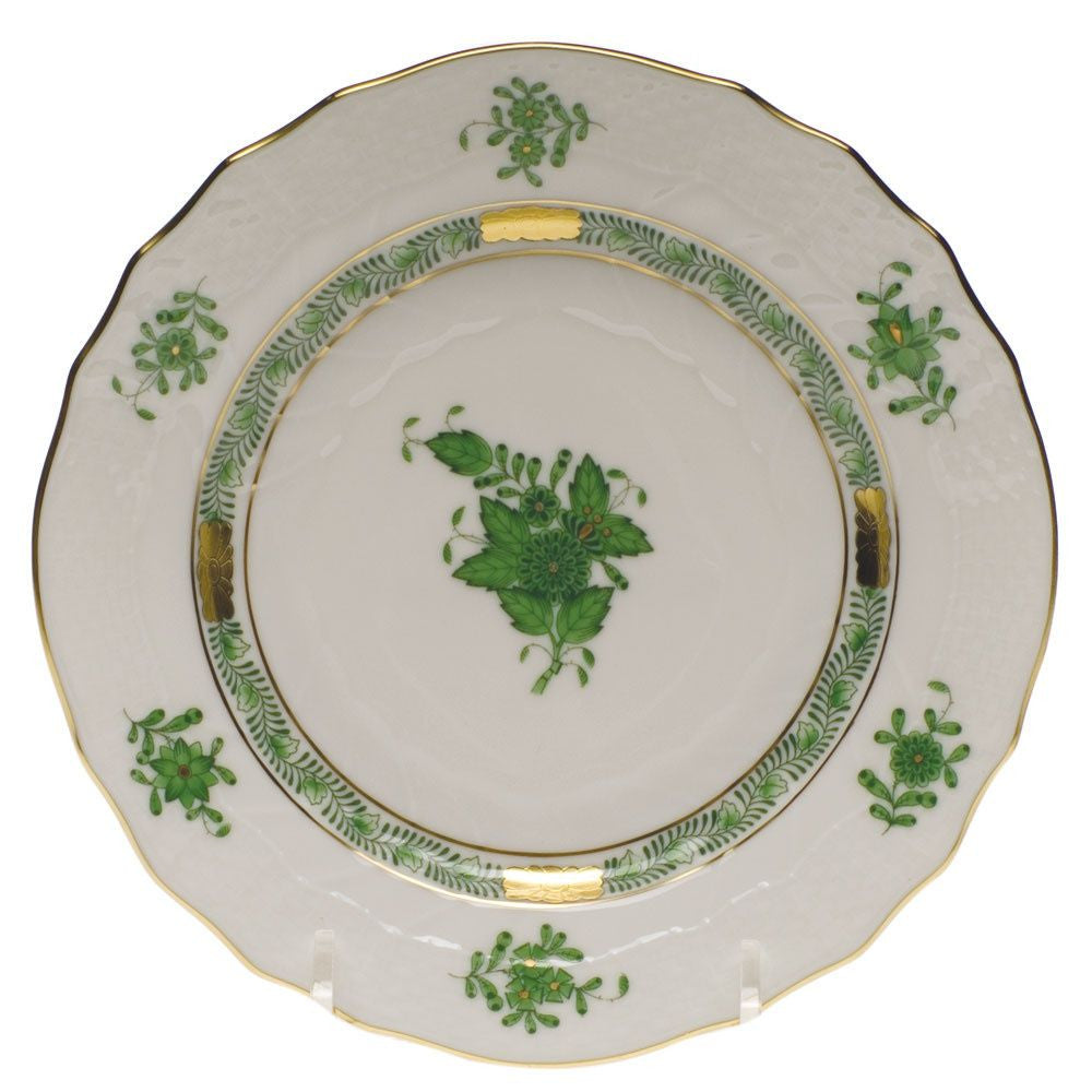 Elegant Chinese Bouquet Green Bread & Butter Plate Set - Perfect for Afternoon Tea, Brunch & Dinner Parties
