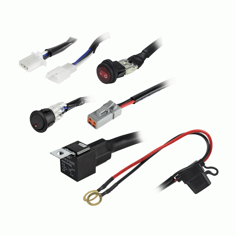 Heise HE SLWH2 Universal Wiring Harness and Switch Kit for 1 Lamp - Perfect for Motorcycle, ATV, and Off-Road Vehicle Lighting Upgrades