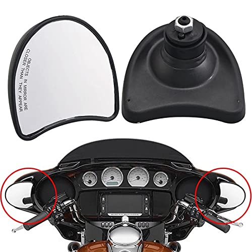 Harley Touring FLH Ultra Limited FLHTK Street Glide FLHX Electra Glide FLHT FLHTCU Rearview Fairing Side Mirrors (1996-2013) - Black - Durable Fairing Mount Rear View Mirrors for Enhanced Safety & Style on Long Rides