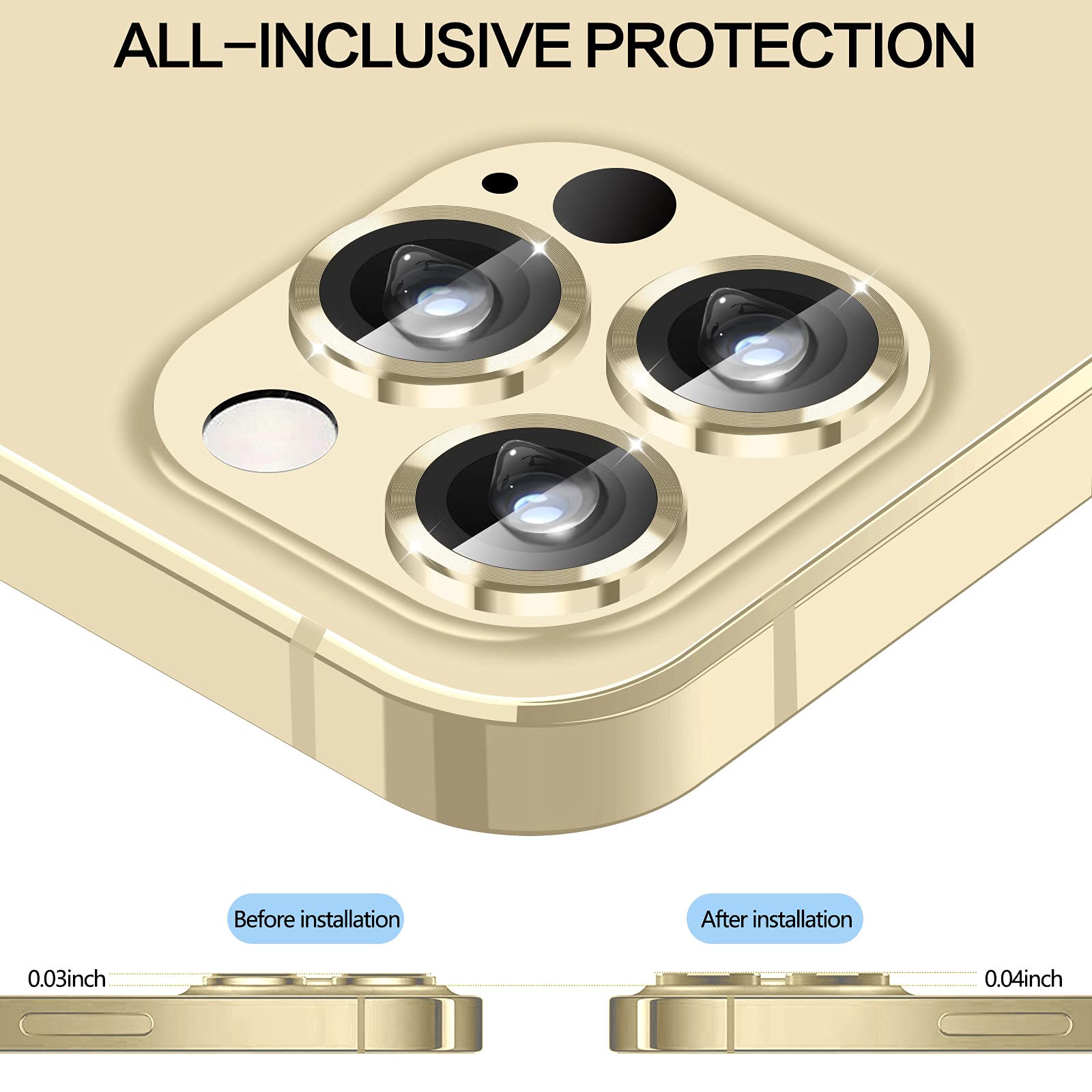 Premium Tempered Glass Camera Lens Protector for iPhone 13 Pro (6.1