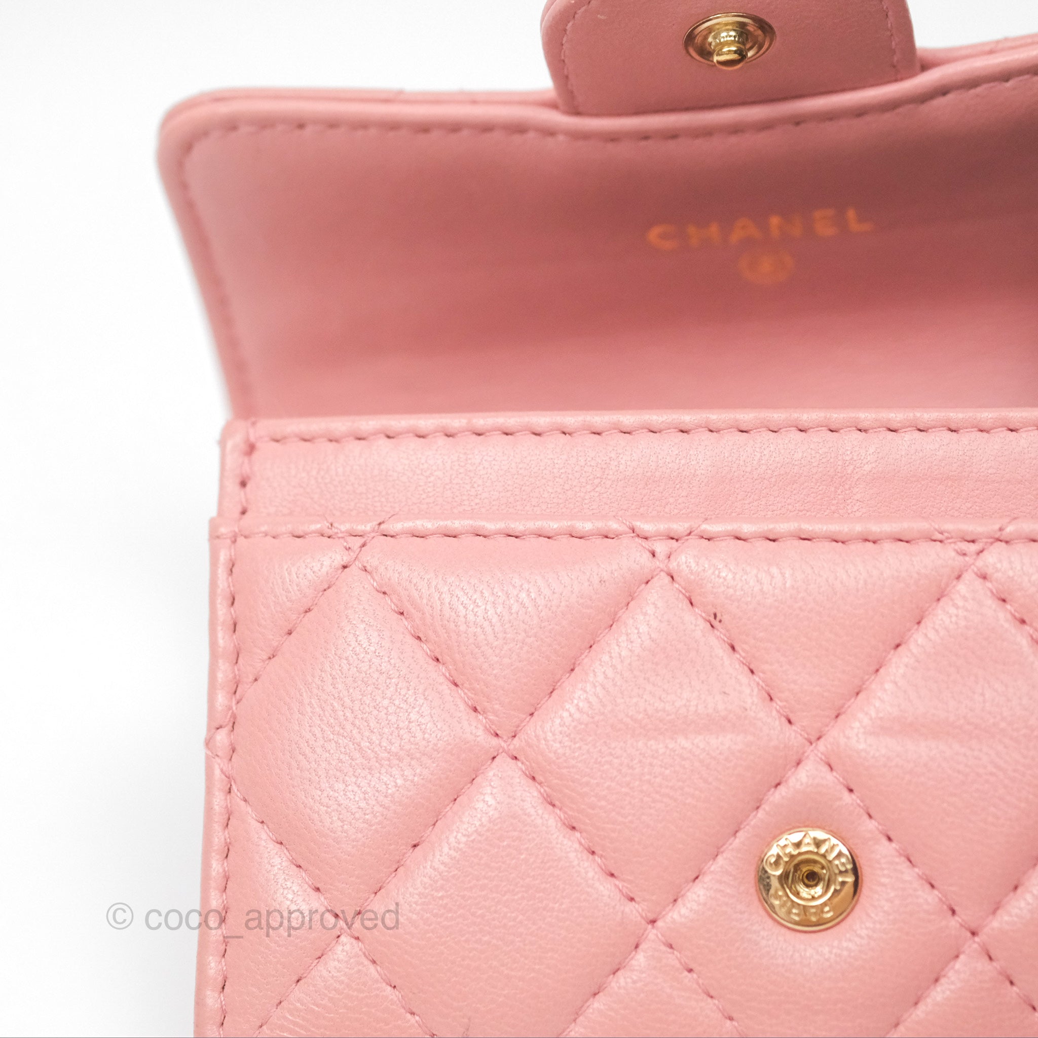 Chanel Classic Flap Card Holder in Pink Quilted Lambskin with Gold Hardware - Luxury Wallet for Women, Perfect for Everyday Use & Special Occasions