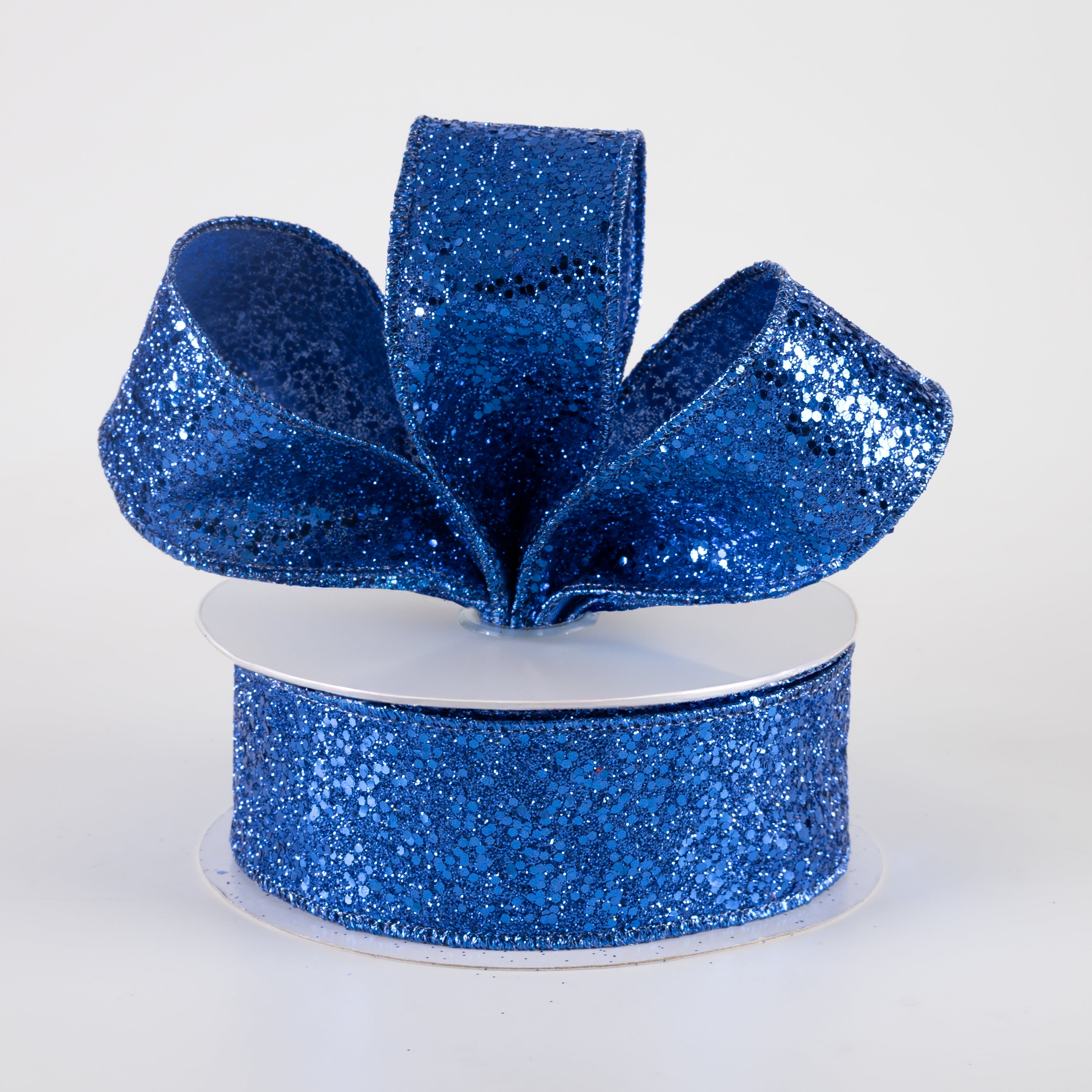 1.5 Inch Wide Large Glitter Ribbon - Royal Blue (10 Yards) for Gift Wrapping, Party Decorations, DIY Crafts and Scrapbooking