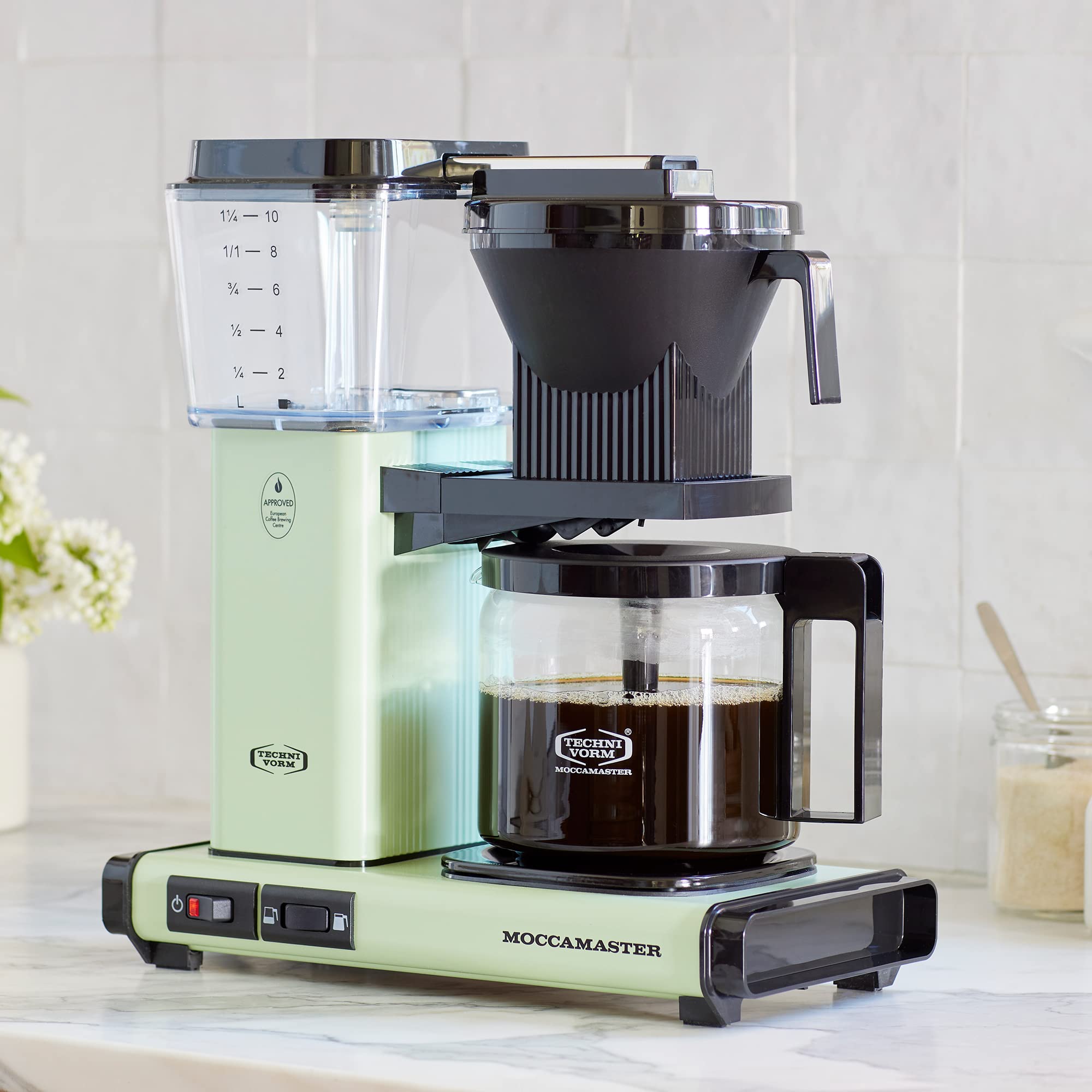Moccamaster KBGV Select 10-Cup Coffee Maker - 40oz (1.25L) Thermal Carafe, Pistachio Green - Perfect for Home, Office & Entertaining - Fast Brewing & Optimal Flavor Extraction