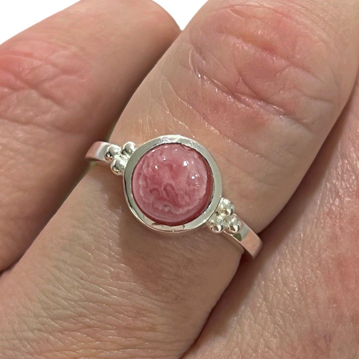 Laihas Posh Little Gypsy Rhodochrosite Ring - Elegant Rose Stone Jewelry for Women, Perfect for Boho Fashion & Special Occasions