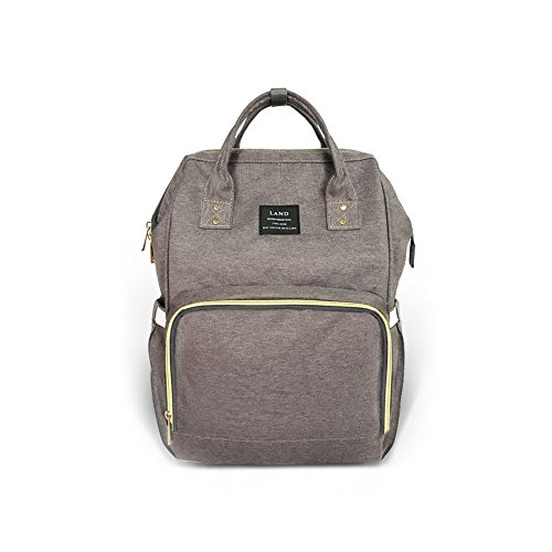 LiliChan Waterproof Baby Diaper Backpack - Multi-Functional Travel Backpack for Moms & Dads, Stylish & Spacious Nappy Bag with Insulated Pockets (Grey) - Perfect for Daycare, Travel & On-the-Go Parenting