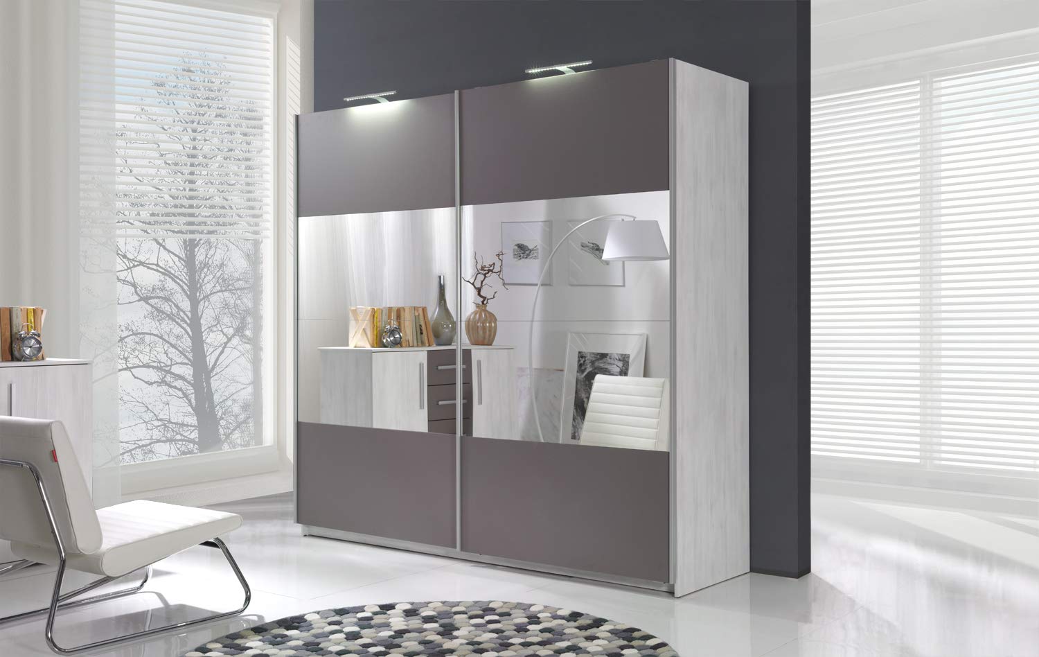 DION Grey Wardrobe Armoire Closet 88.6