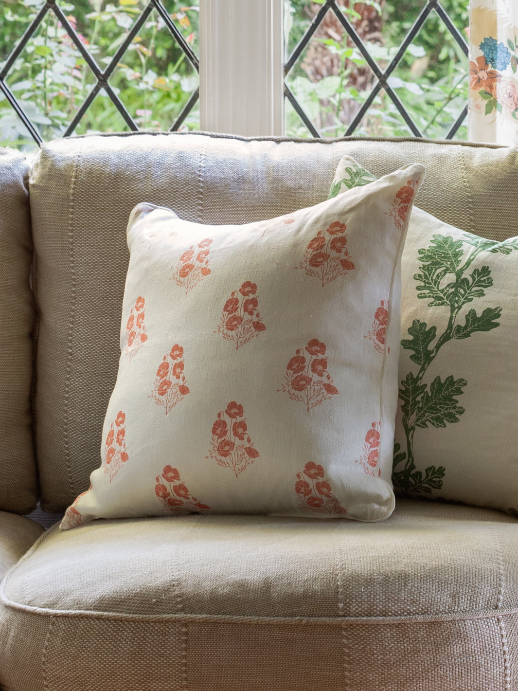 Nathan Turner California Poppy Linen Fabric - Sage Green Home Decor Fabric for Upholstery, Curtains & Throw Pillows | Eco-Friendly & Soft Textured