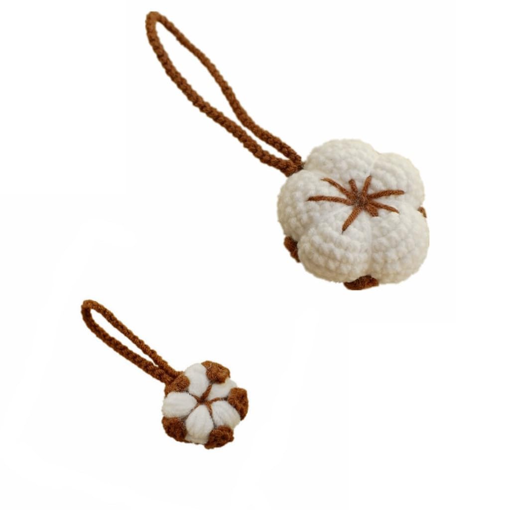 Handmade Crochet Cotton Keychain Set of 2 - Boho Key Rings, Bag Charms & Hanging Ornaments for Home Decor, Gifts, and DIY Crafts | Perfect for Keys, Bags, Backpacks, and Room Decor