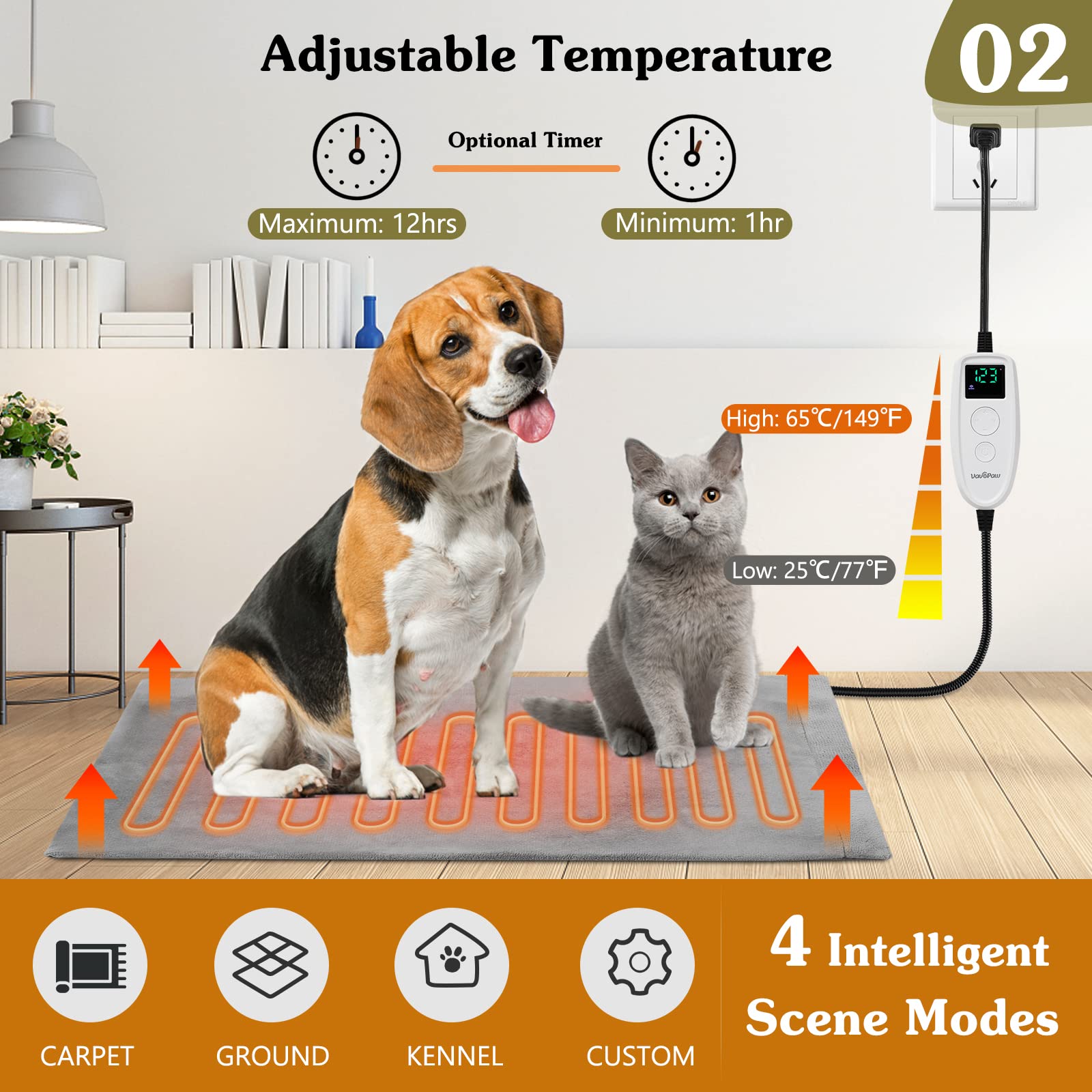 Premium Waterproof Pet Heating Pad for Dogs & Cats - 15.7