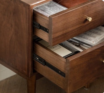 Premium Black Walnut Solid Wood Nightstand - Handcrafted Bedside Table with Drawer | Perfect for Bedroom, Living Room & Guest Room Decor