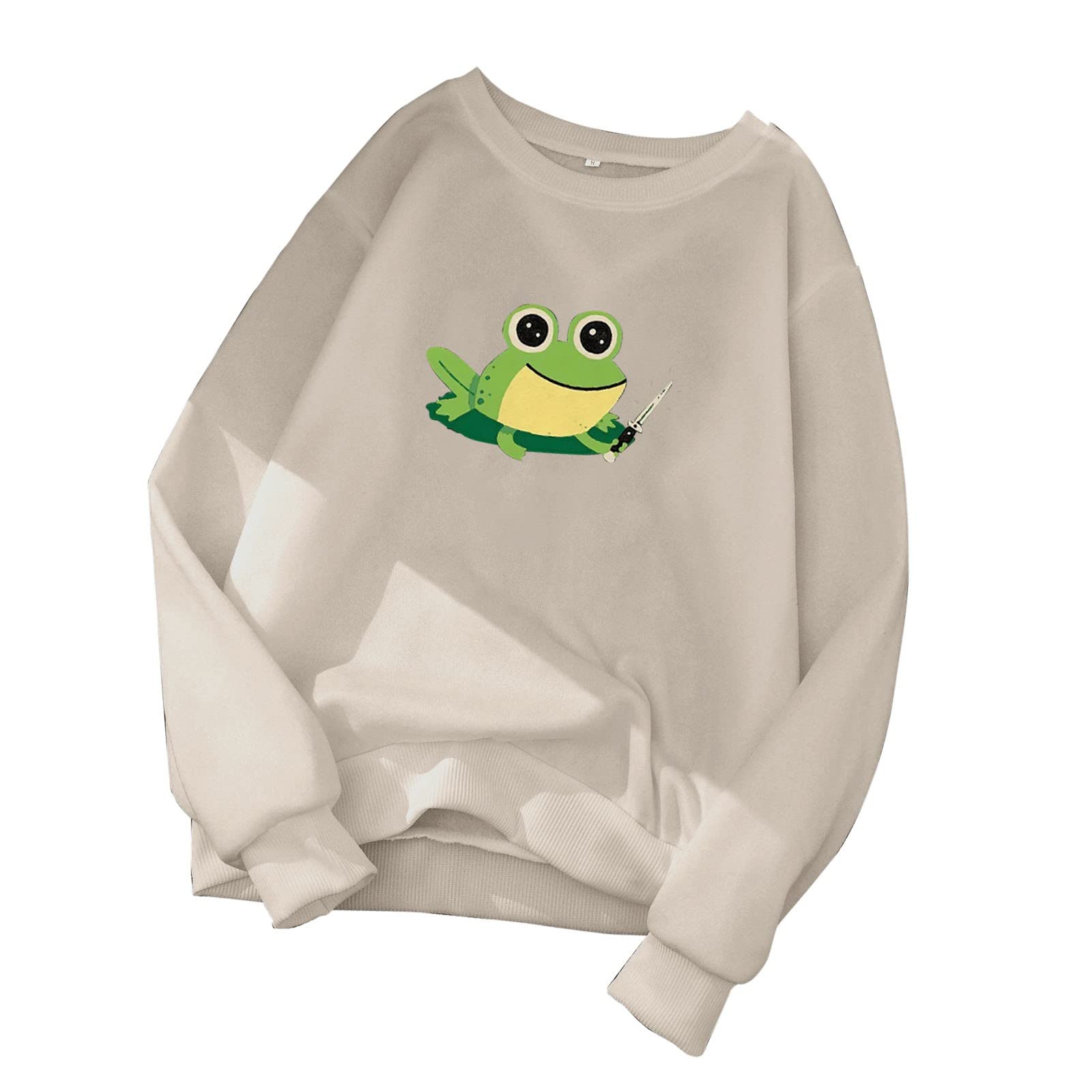 Women's Graphic Print Hooded Sweatshirt - Fun Round Neck Long Sleeve Pullover Top for Casual Wear, Lounge & Outdoor Activities
