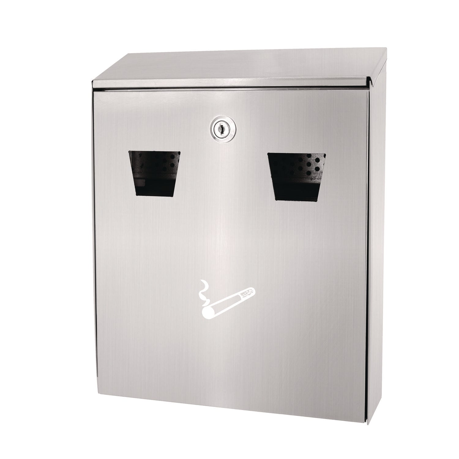 Alpine Industries Wall Mounted Safe Cigarette Disposal Station - Outdoor Stainless Steel Ashtray for Public Spaces, Parks & Smoking Areas