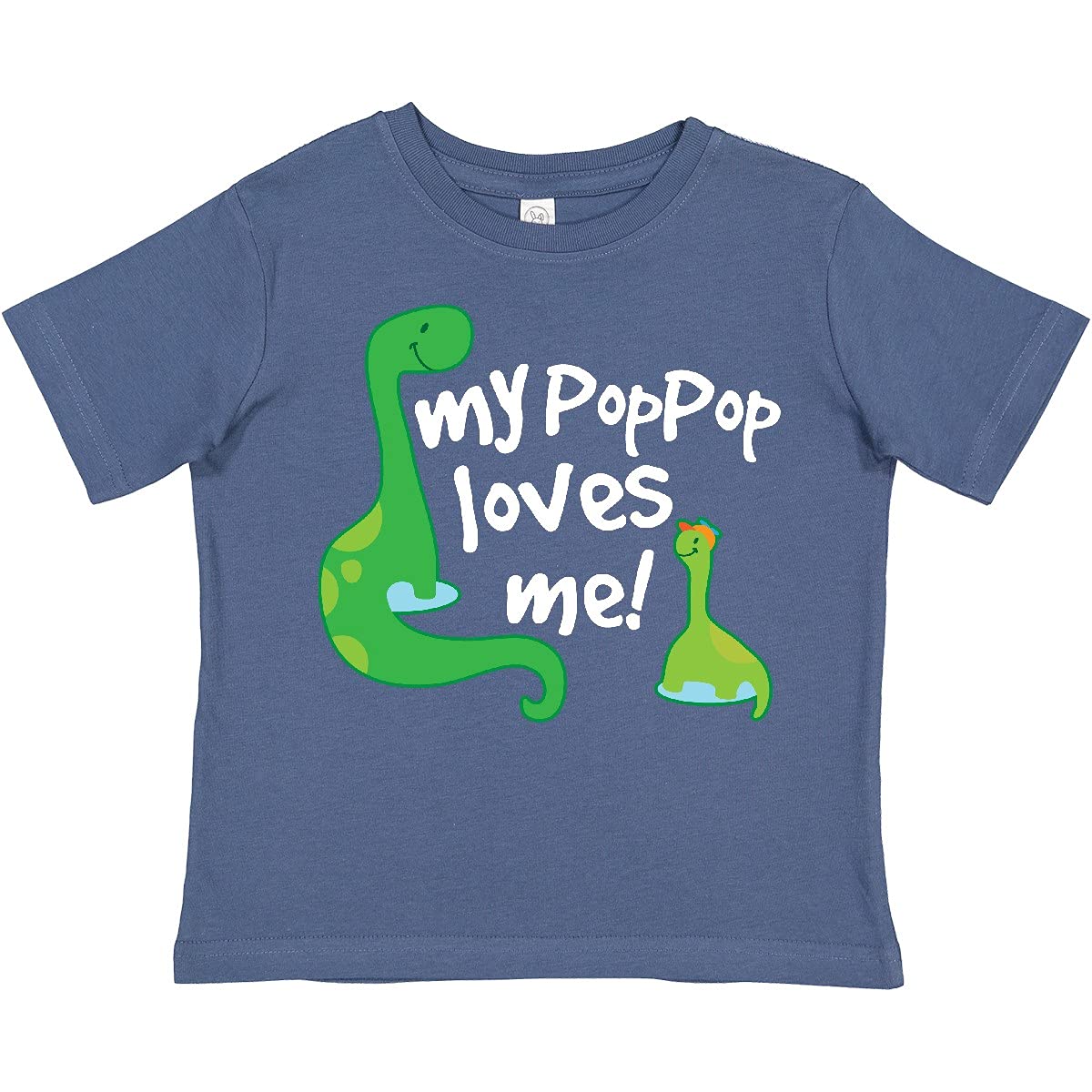 Inktastic My Pop Pop Loves Me Dinosaur Toddler T-Shirt - Cute Dinosaur Graphic Tee for Kids - Perfect for Grandparents Day, Family Reunions & Playdates