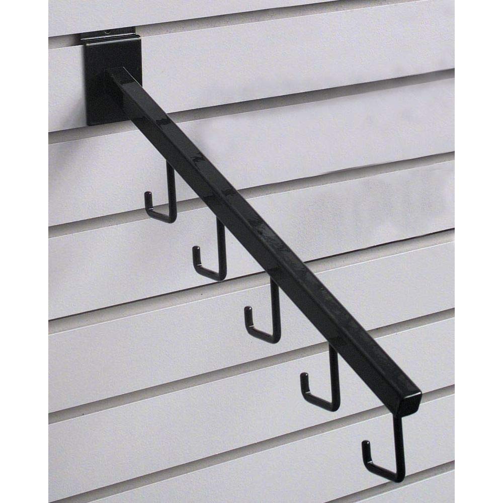 25-Pack Black 5 Hook Waterfall Square Tube for Slatwall Display - Perfect for Retail Stores, Boutiques & Garment Shops