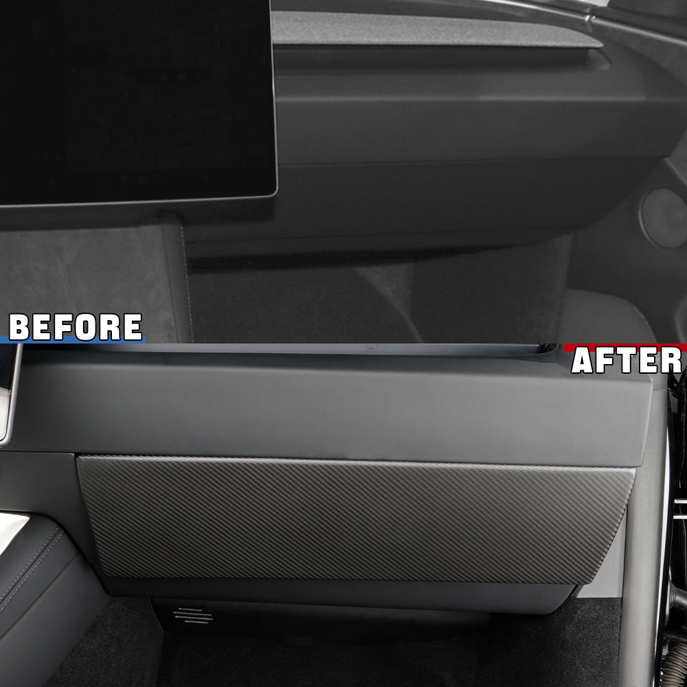2024 Tesla Model 3 Highland Carbon Fiber Glove Box Cover - Premium Interior Accessory Upgrade (1x1 Plain Weave) for Enhanced Luxury & Style - Perfect for Car Enthusiasts & Tesla Owners