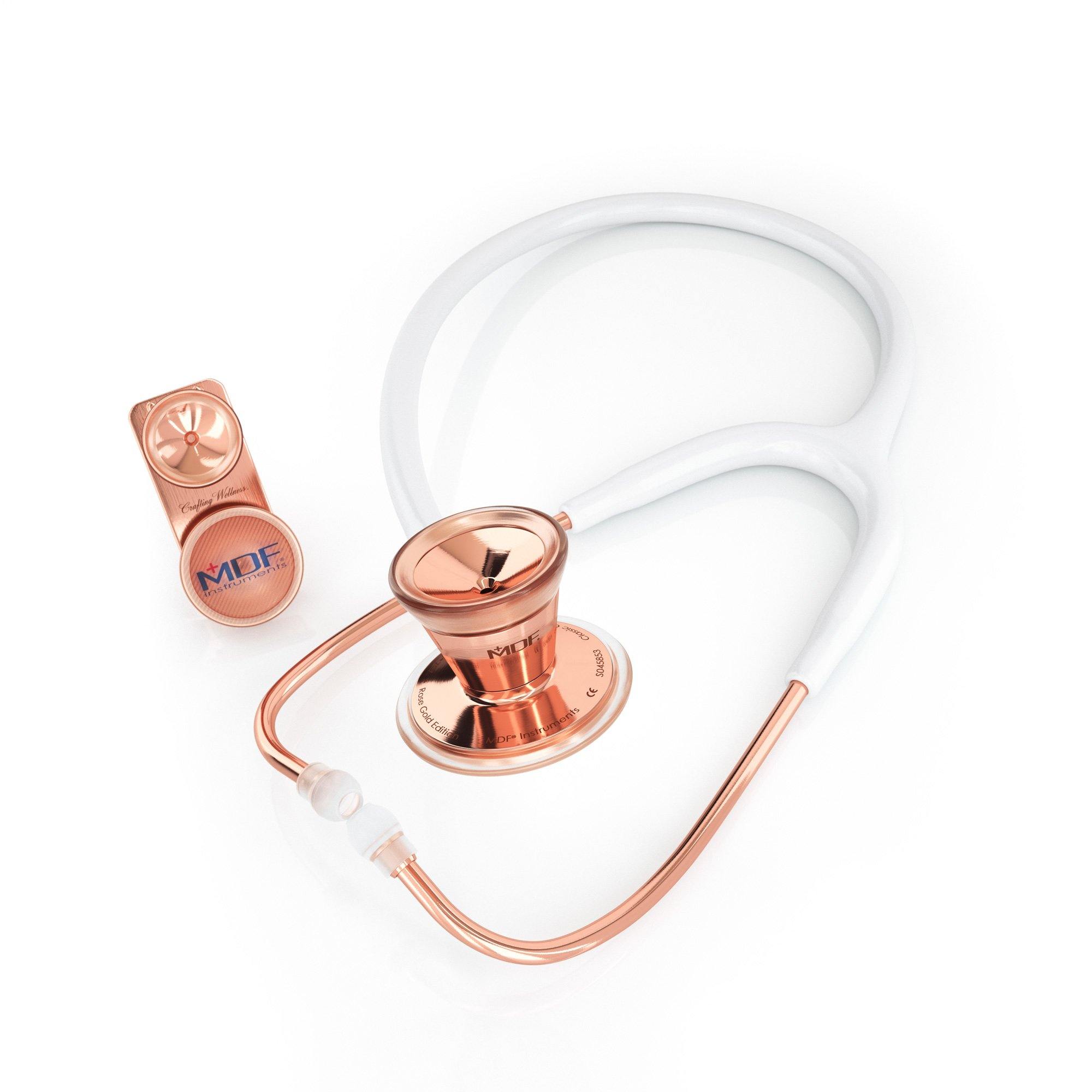 ProCardial® Premium Stainless Steel Stethoscope for Adults & Kids - White & Rose Gold | Ideal for Medical Professionals, Nursing Students & Home Health Use